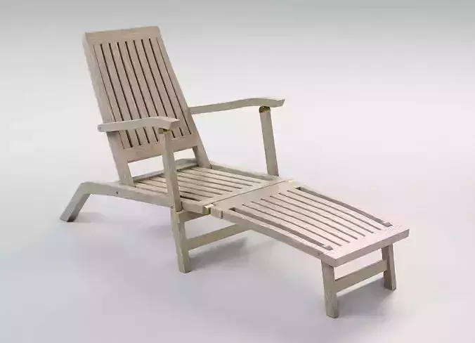Deckchair low-poly 3D model Realistic Sun Lounger Garden Chair Low-poly 3D model