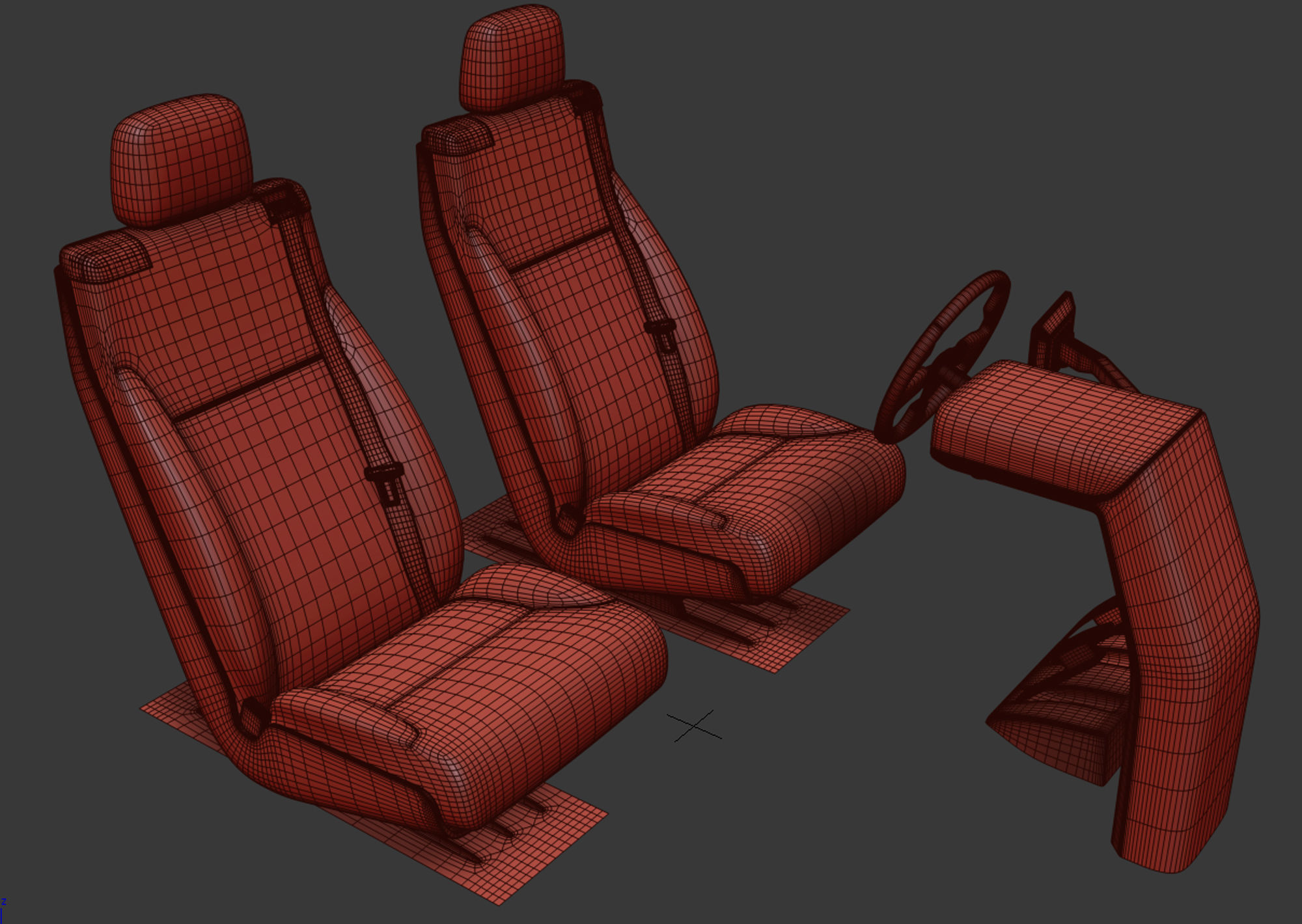 Vehicle Control Panel and Seat 3D model_19