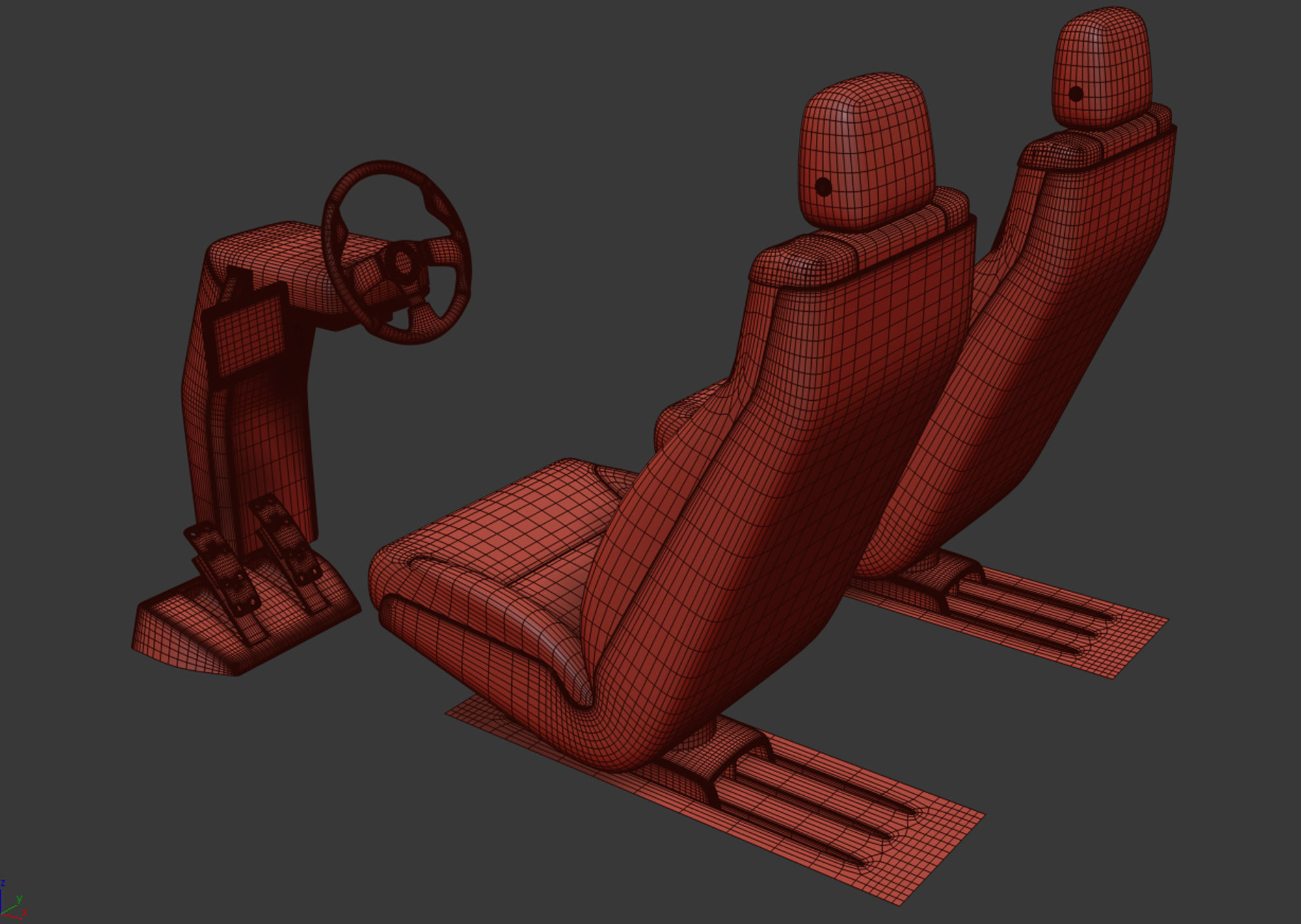 Vehicle Control Panel and Seat 3D model_18