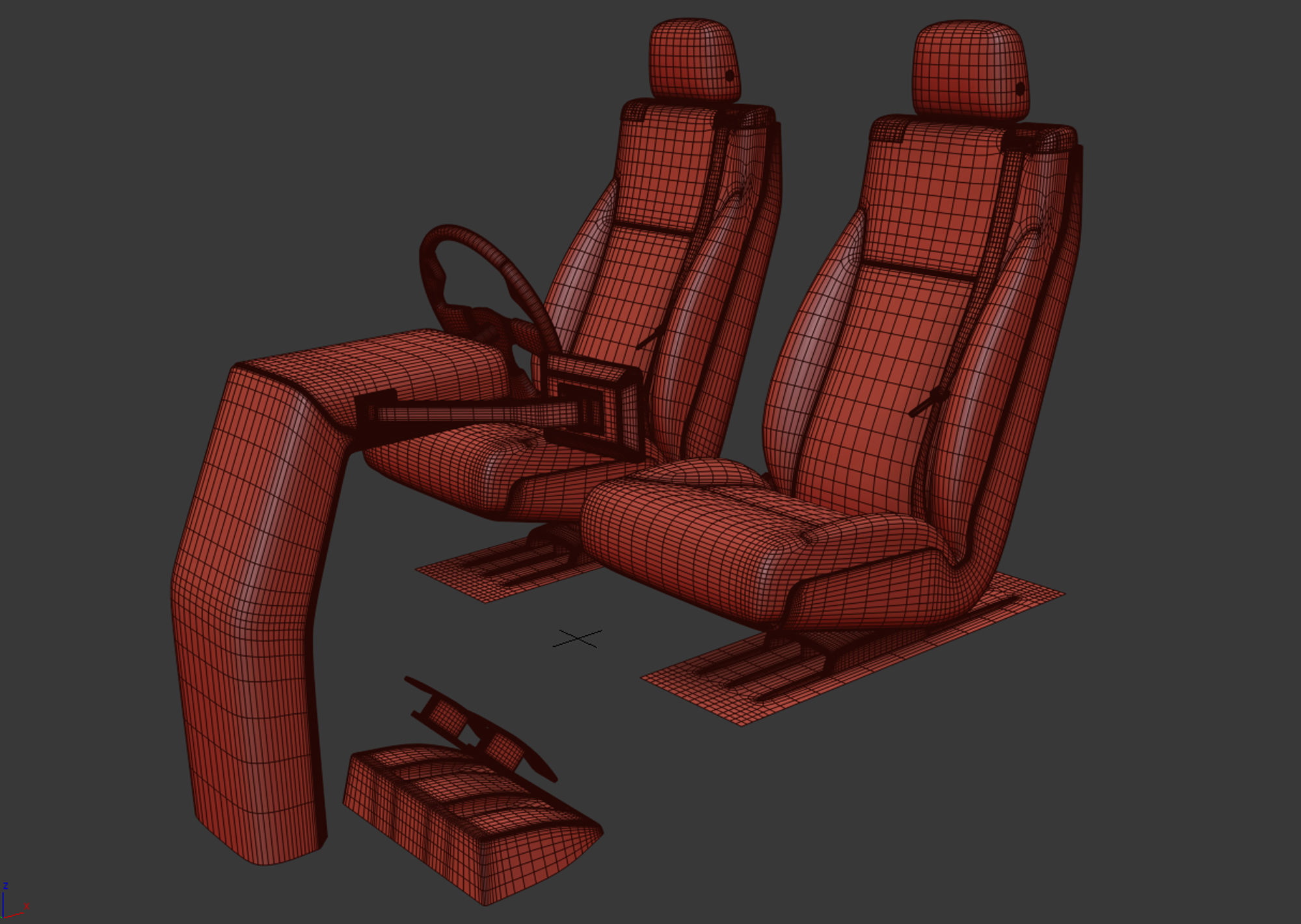 Vehicle Control Panel and Seat 3D model_17
