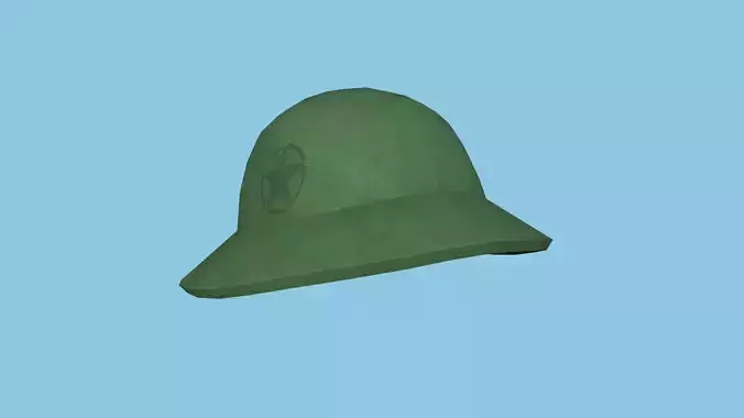 Green Star Soldier Helmet - Character Fashion Design Low-poly 3D model