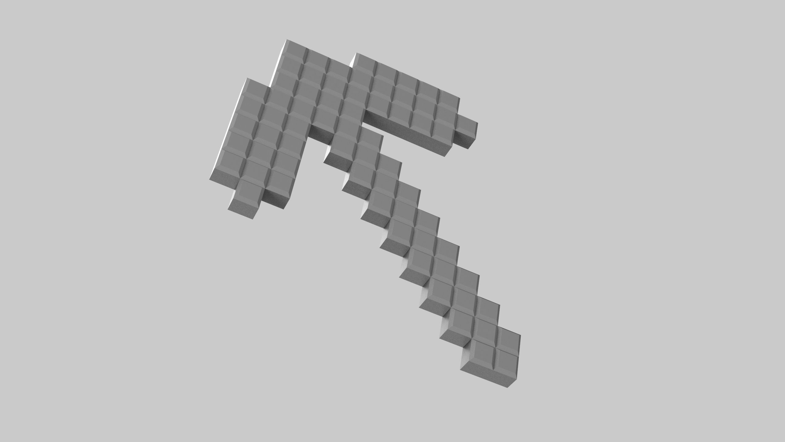 Minecraft Pickaxe for 3dp print cosplay weapon 3D print model_4