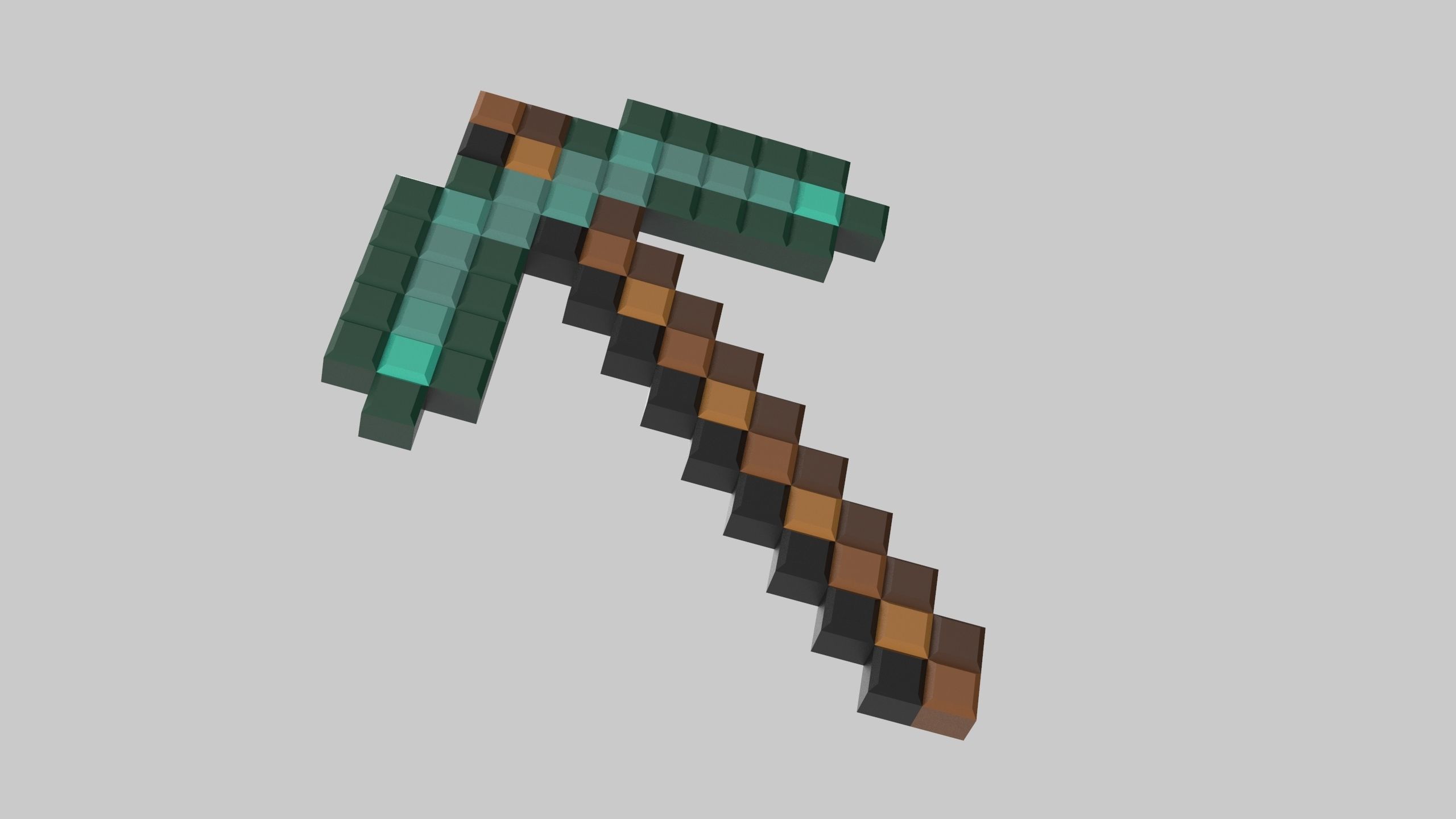 Minecraft Pickaxe for 3dp print cosplay weapon 3D print model_3