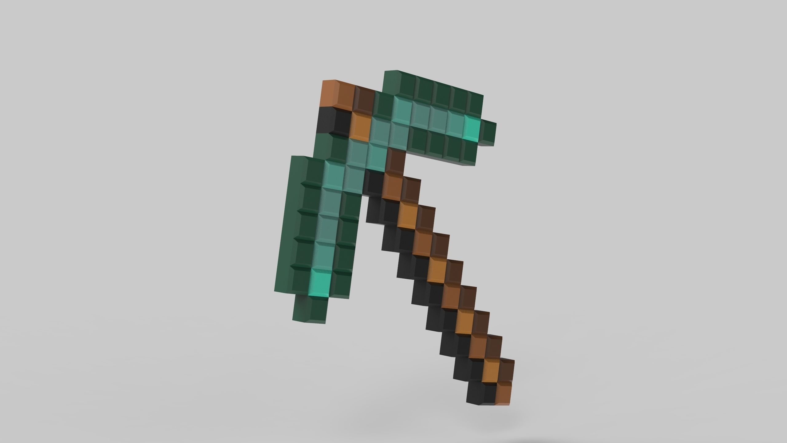 Minecraft Pickaxe for 3dp print cosplay weapon 3D print model_2