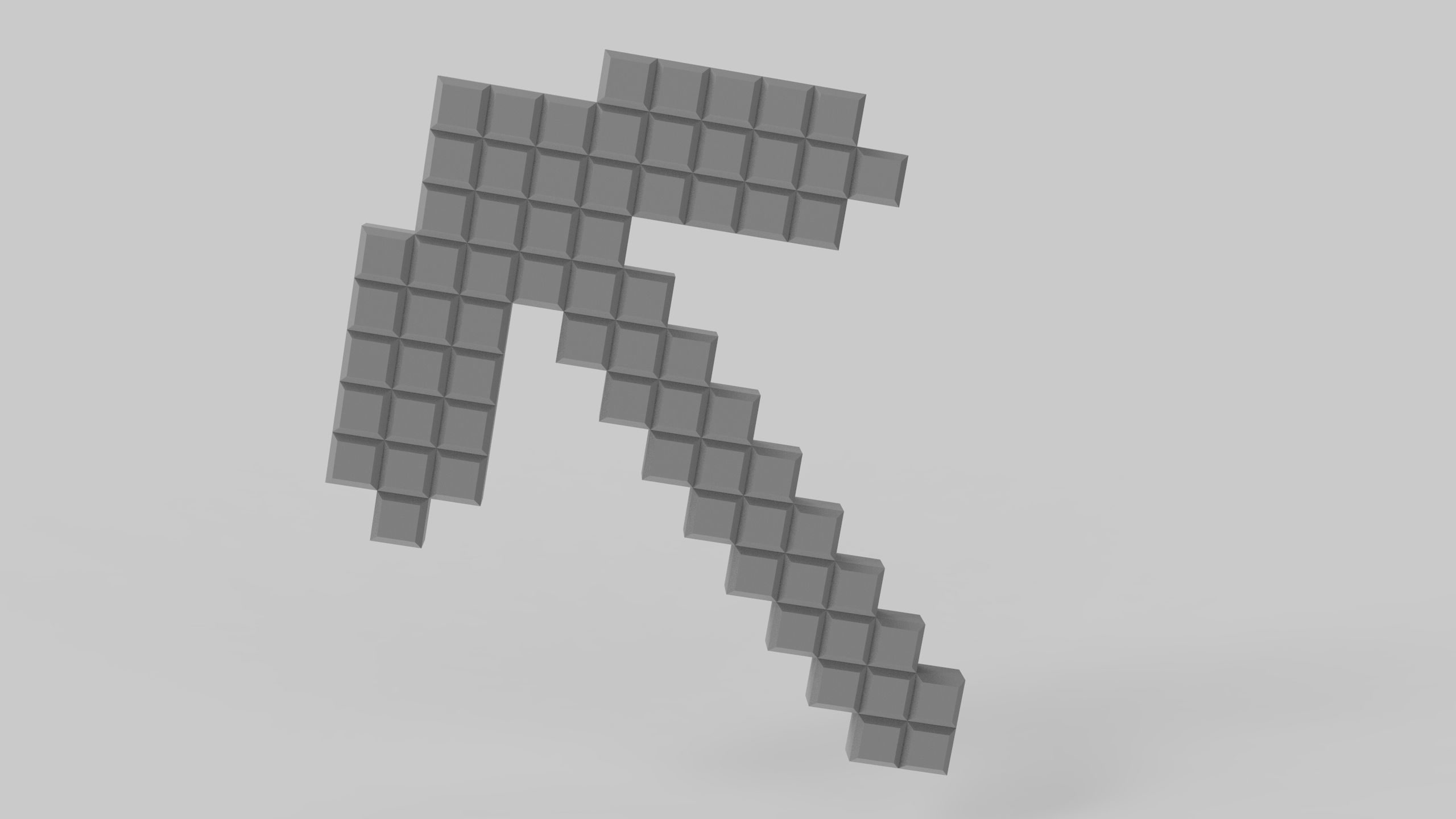 Minecraft Pickaxe for 3dp print cosplay weapon 3D print model_6