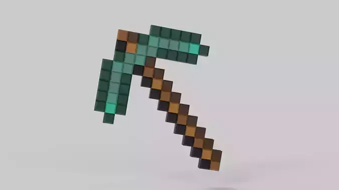 Minecraft Pickaxe for 3dp print cosplay weapon 3D print model