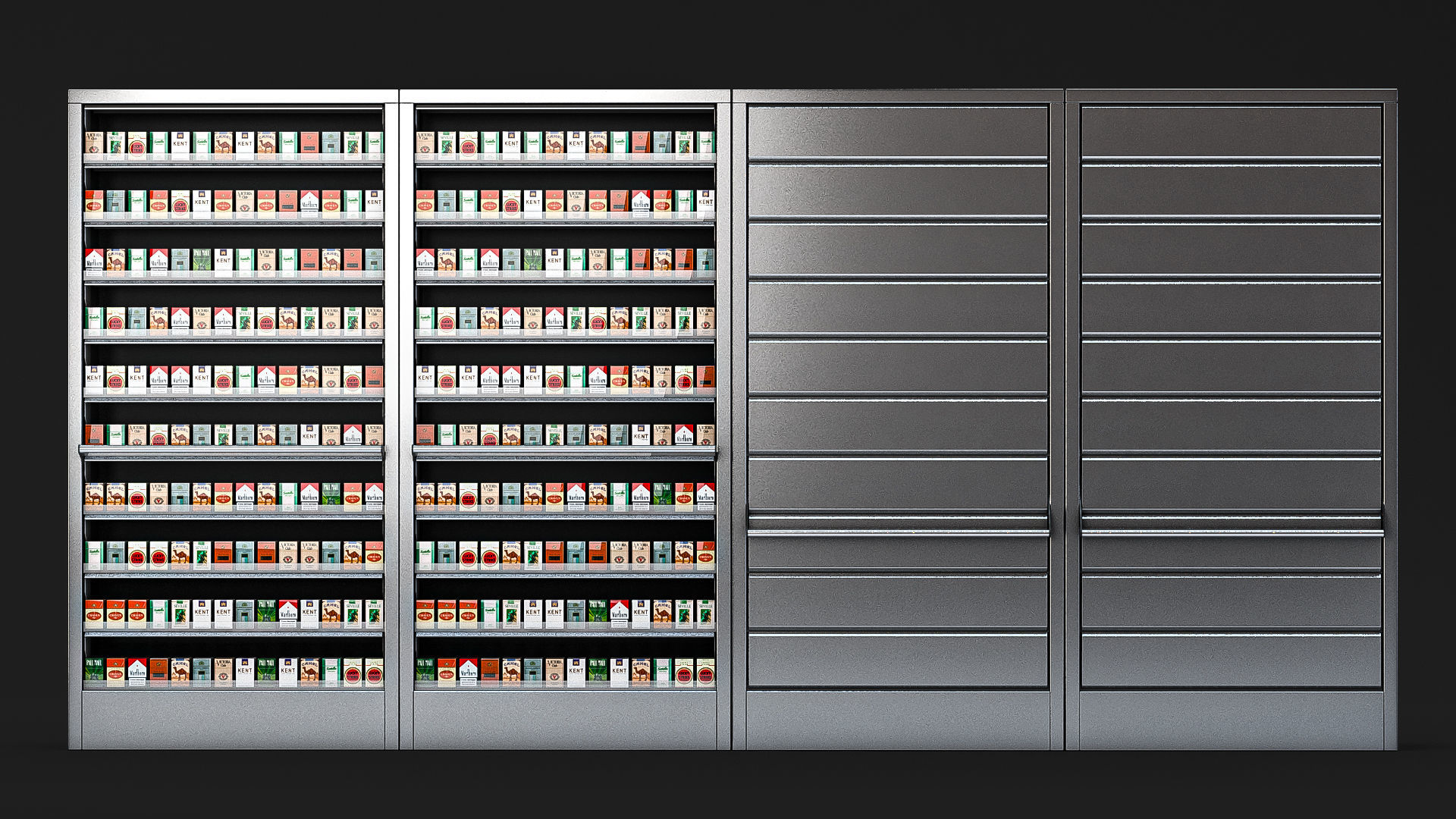 Display Case for Cigarettes with Metal Blinds 3D model_1