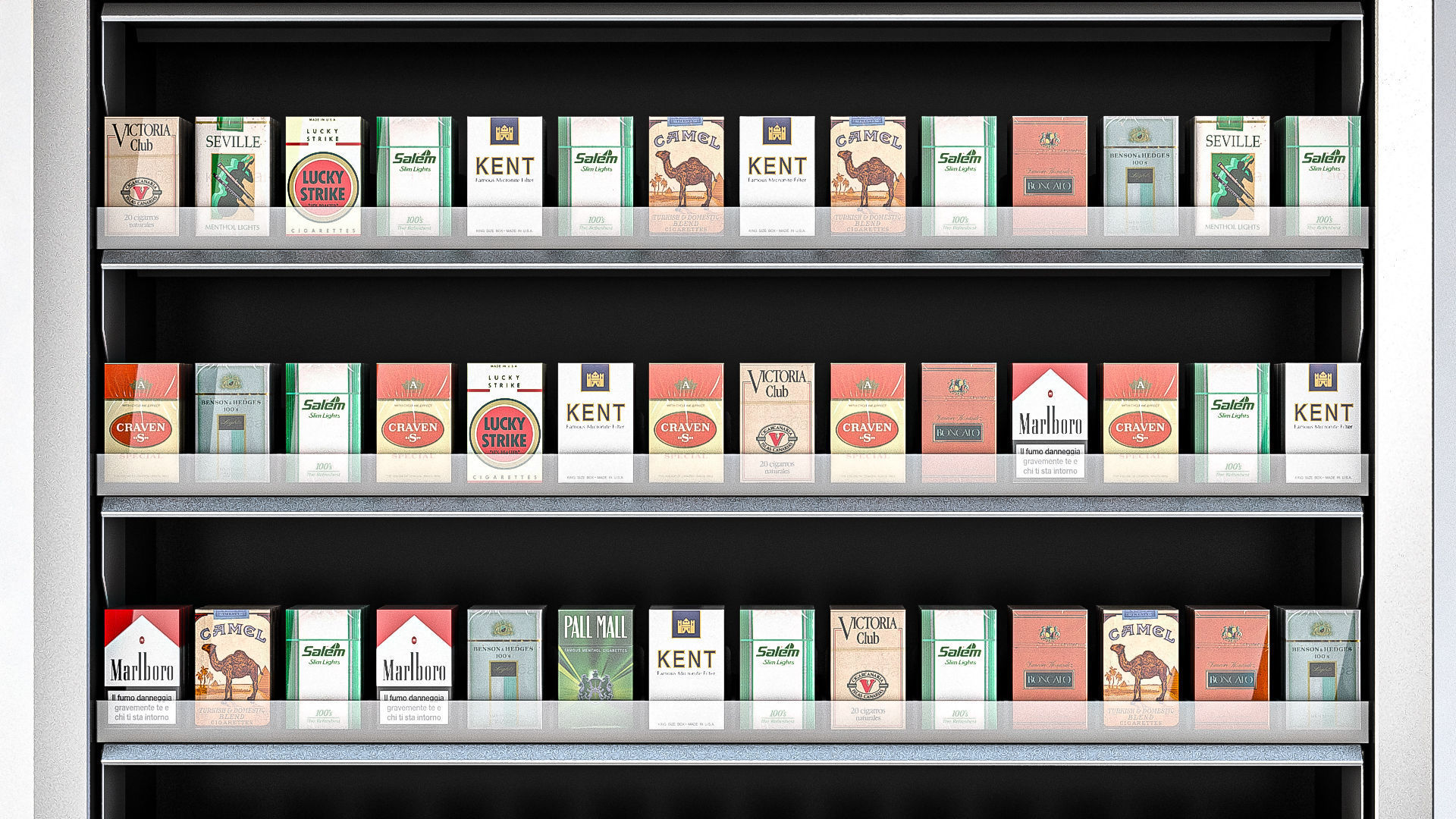 Display Case for Cigarettes with Metal Blinds 3D model_2