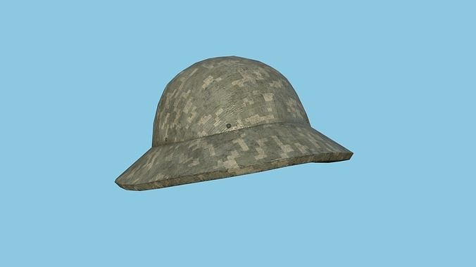 Digital Camouflage Soldier Helmet - Character Fashion Design Low-poly 3D model