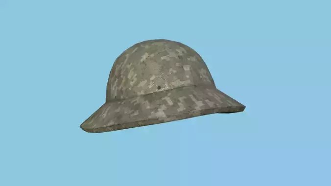 Digital Camouflage Soldier Helmet - Character Fashion Design Low-poly 3D model