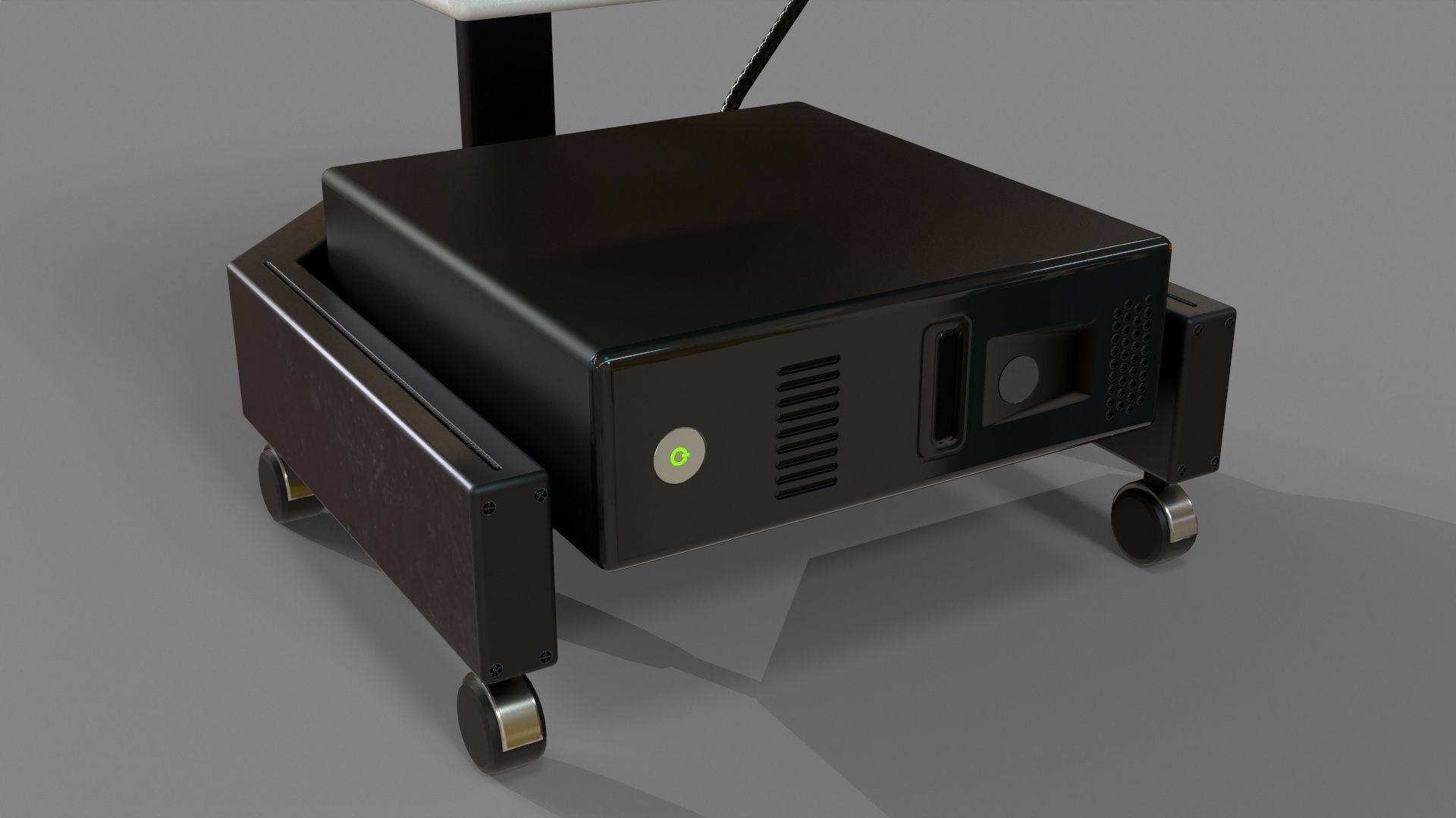 Mobile Computer Cart Workstation Low-poly 3D model_17