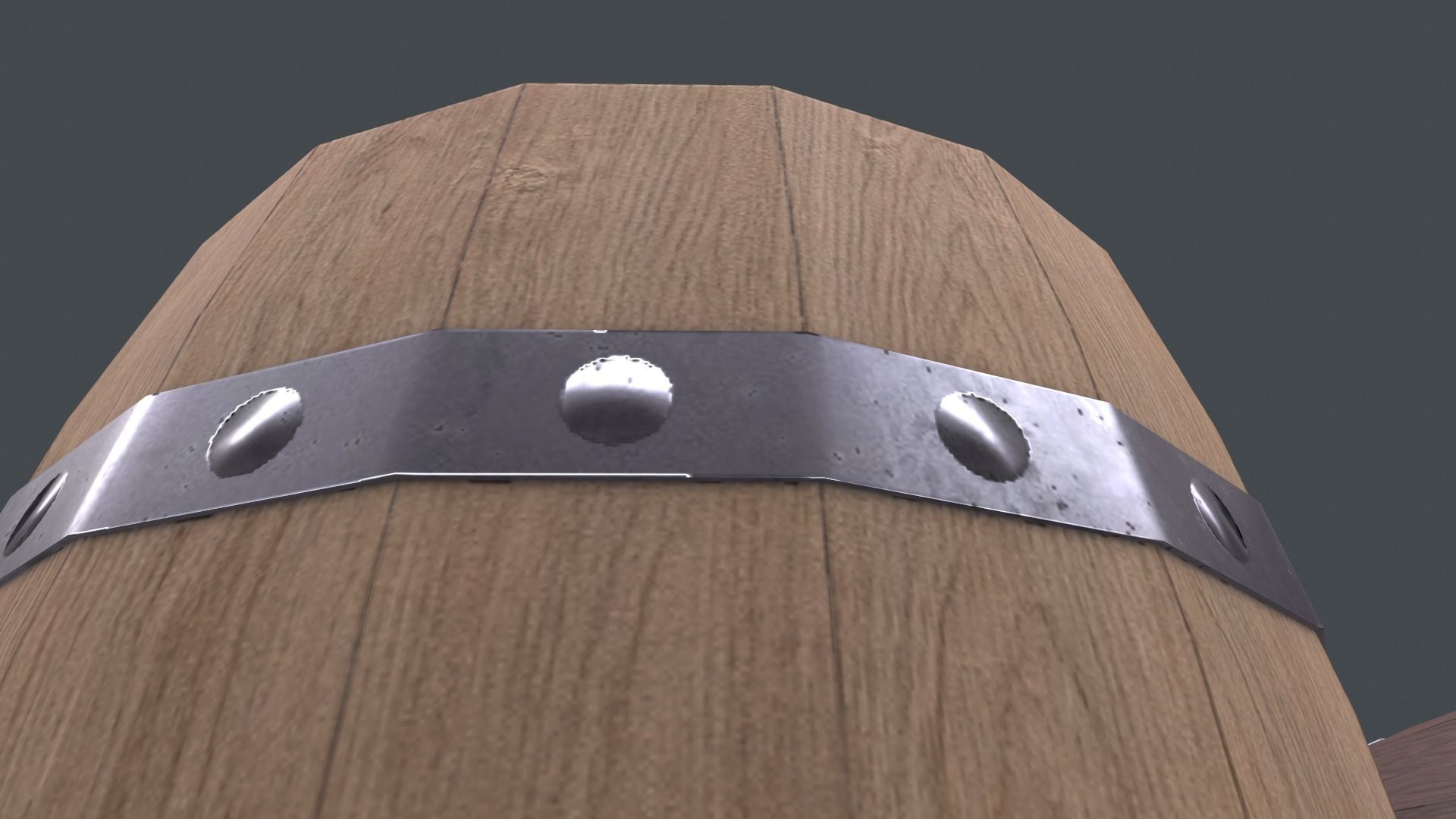 Barrels set of wooden Low-poly 3D model_7