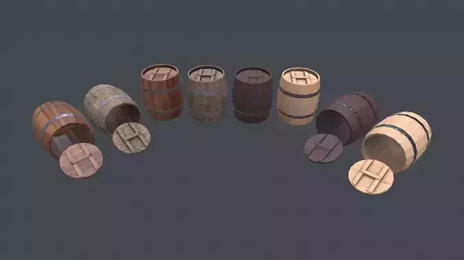 Barrels set of wooden