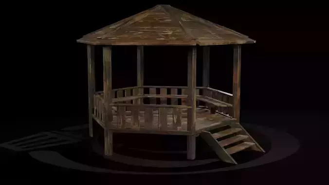 AAA Medieval Wooden Camellia 01 R Low-poly 3D model