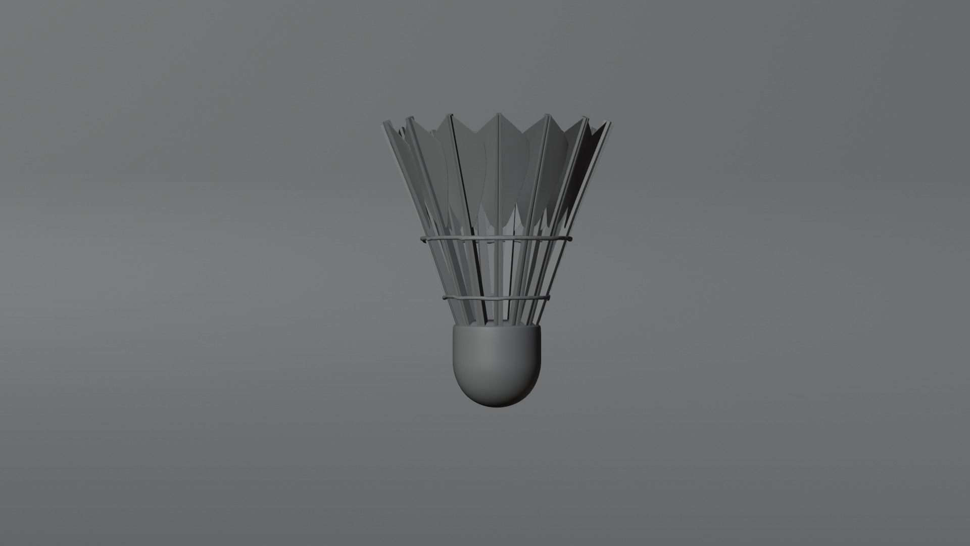 Badminton Racket and Shuttlecock - High Polly 3D model_4