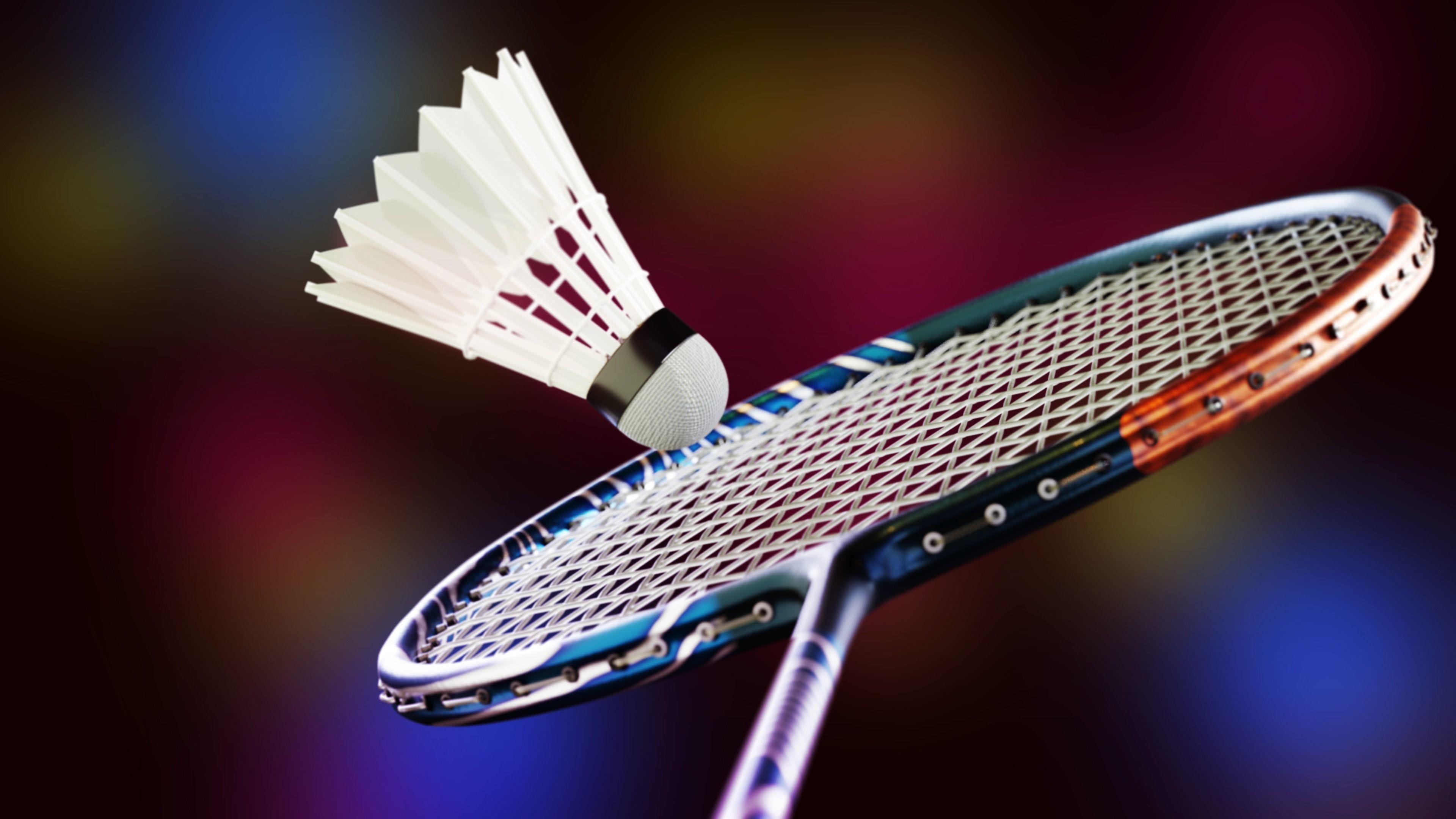 Badminton Racket and Shuttlecock - High Polly 3D model_9