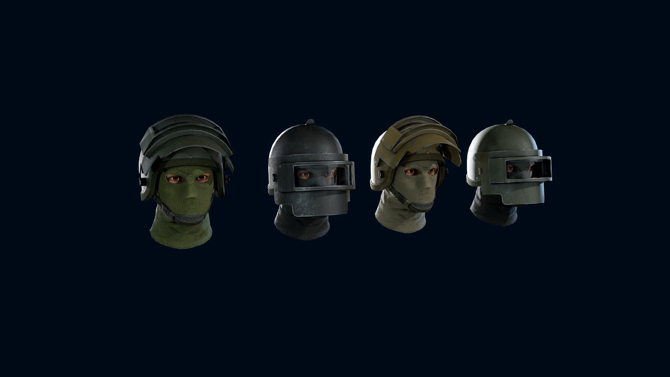 Heavy helmet K6-3 Low-poly 3D model_4