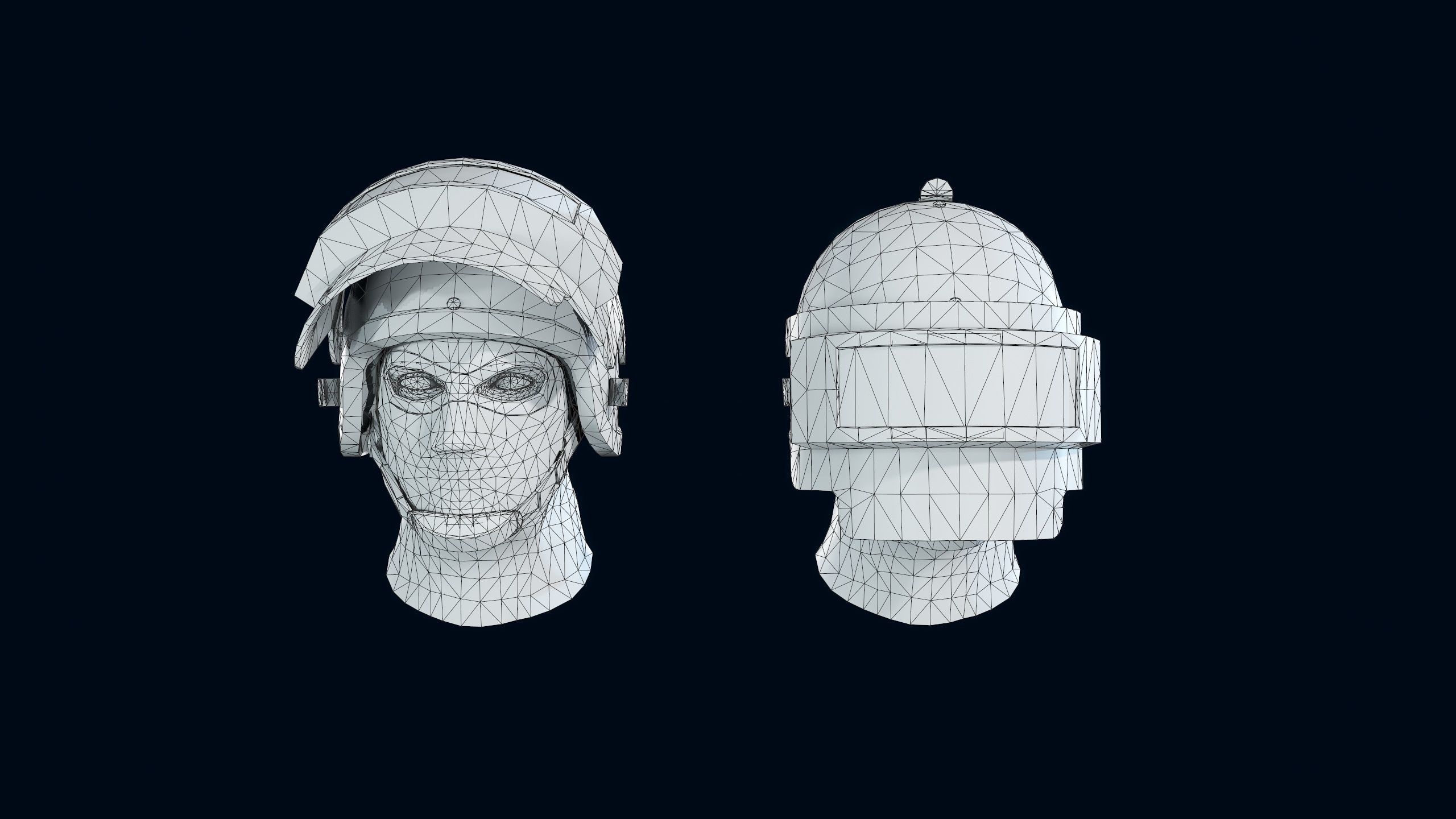 Heavy helmet K6-3 Low-poly 3D model_3