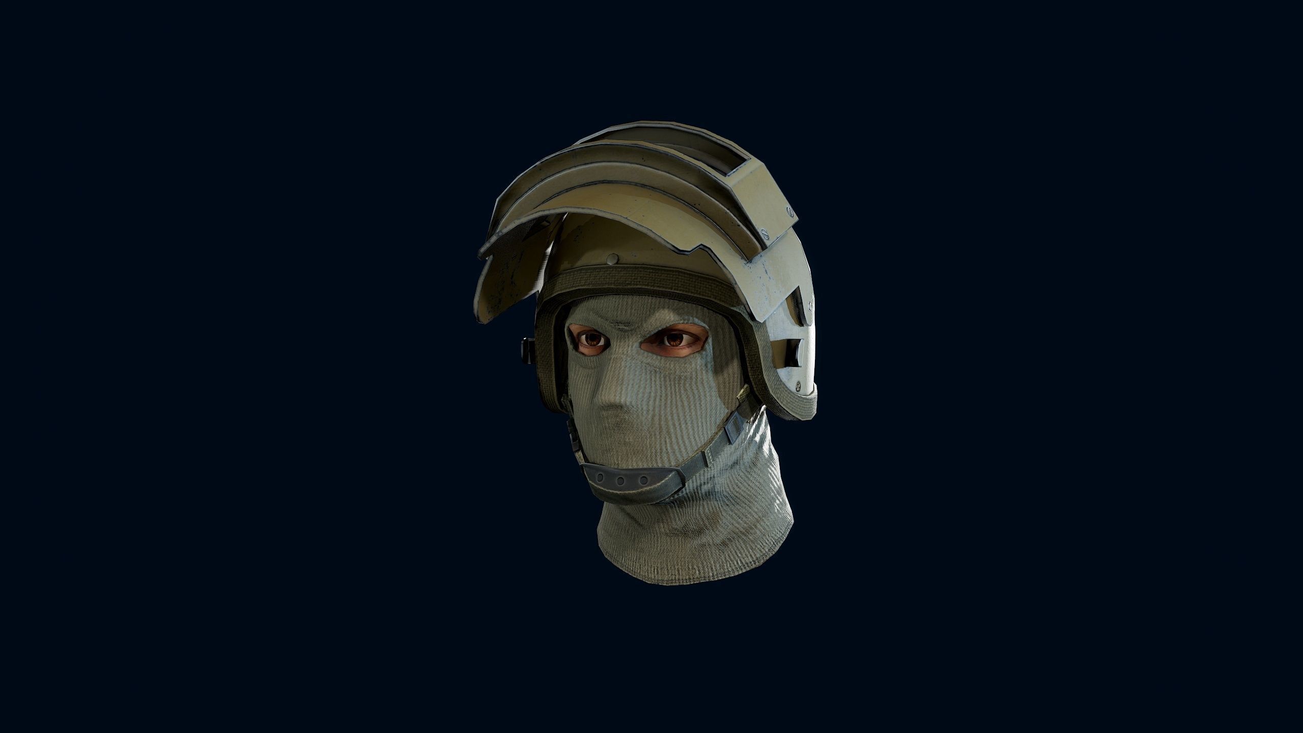 Heavy helmet K6-3 Low-poly 3D model_9