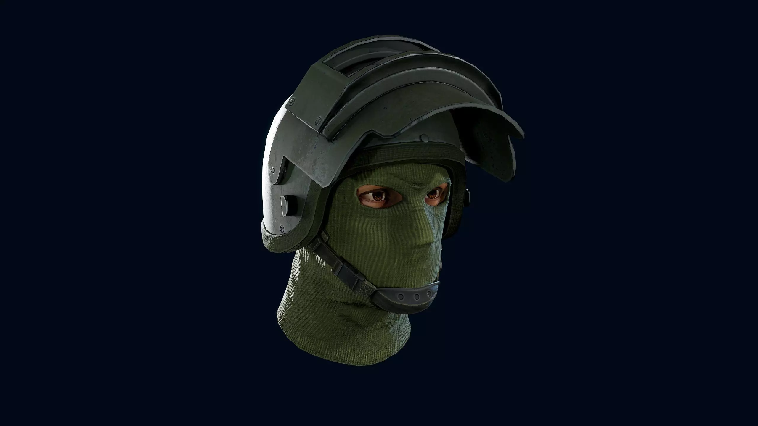 Heavy helmet K6-3 Low-poly 3D model_0