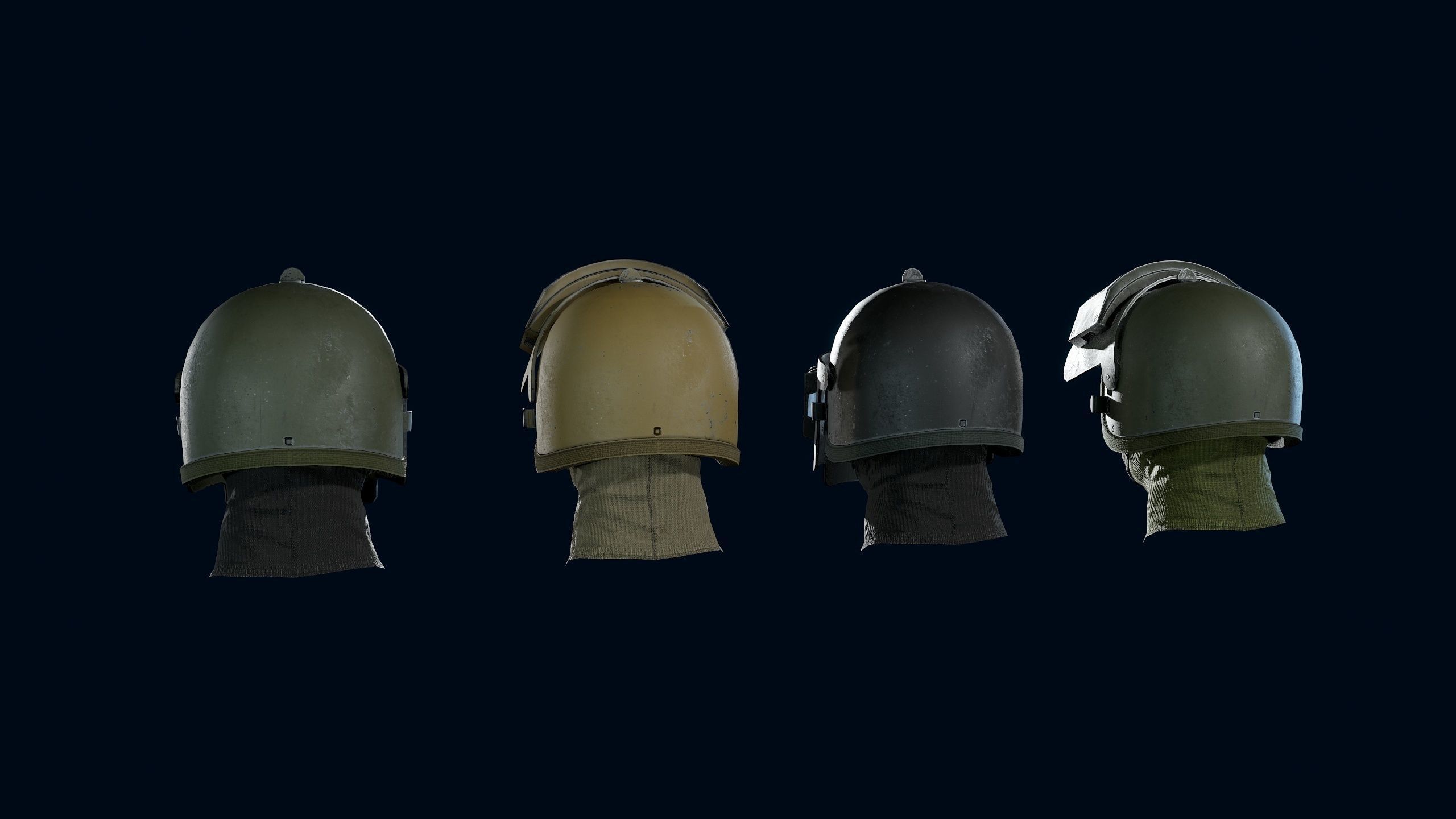 Heavy helmet K6-3 Low-poly 3D model_5