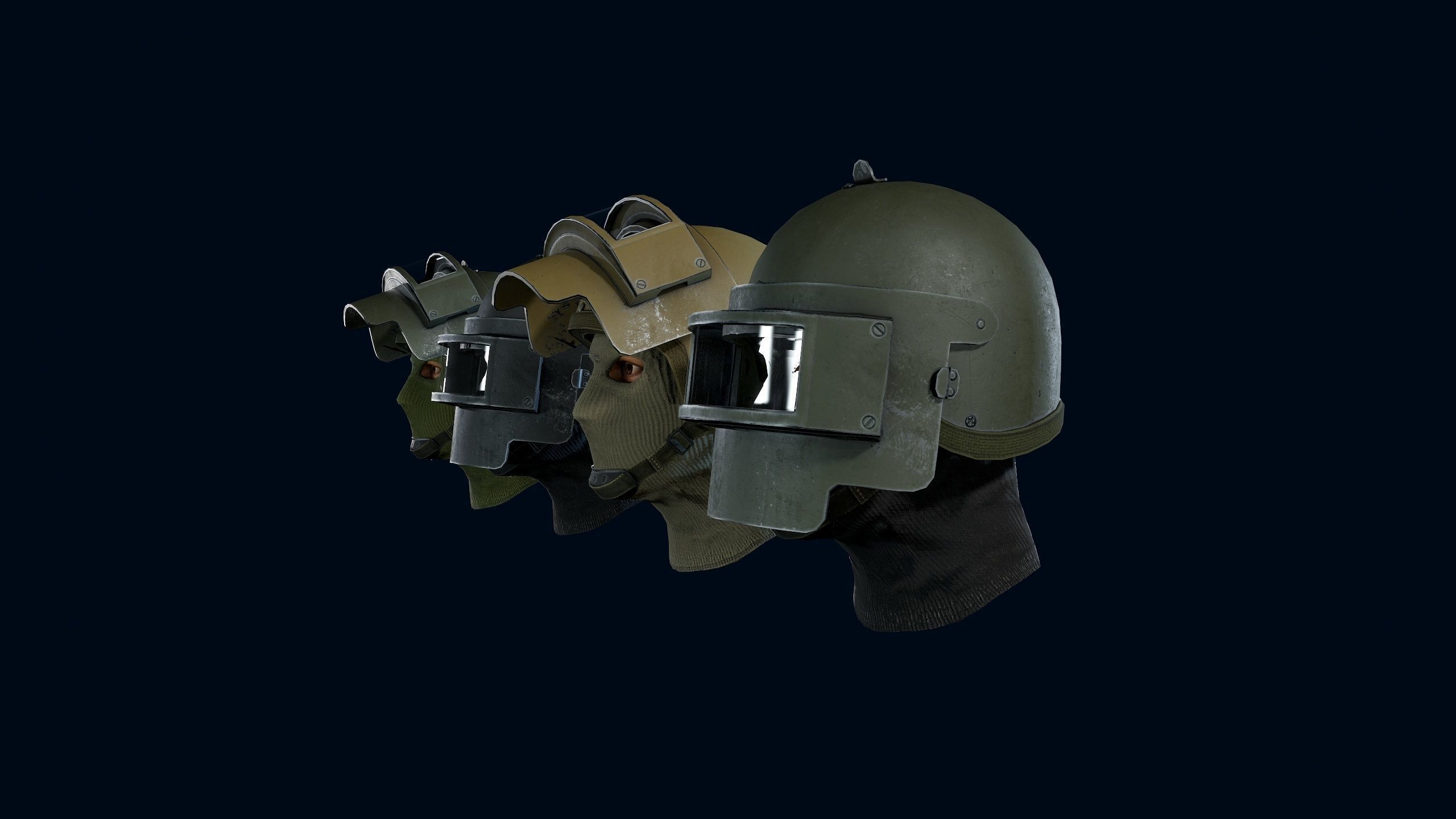 Heavy helmet K6-3 Low-poly 3D model_6