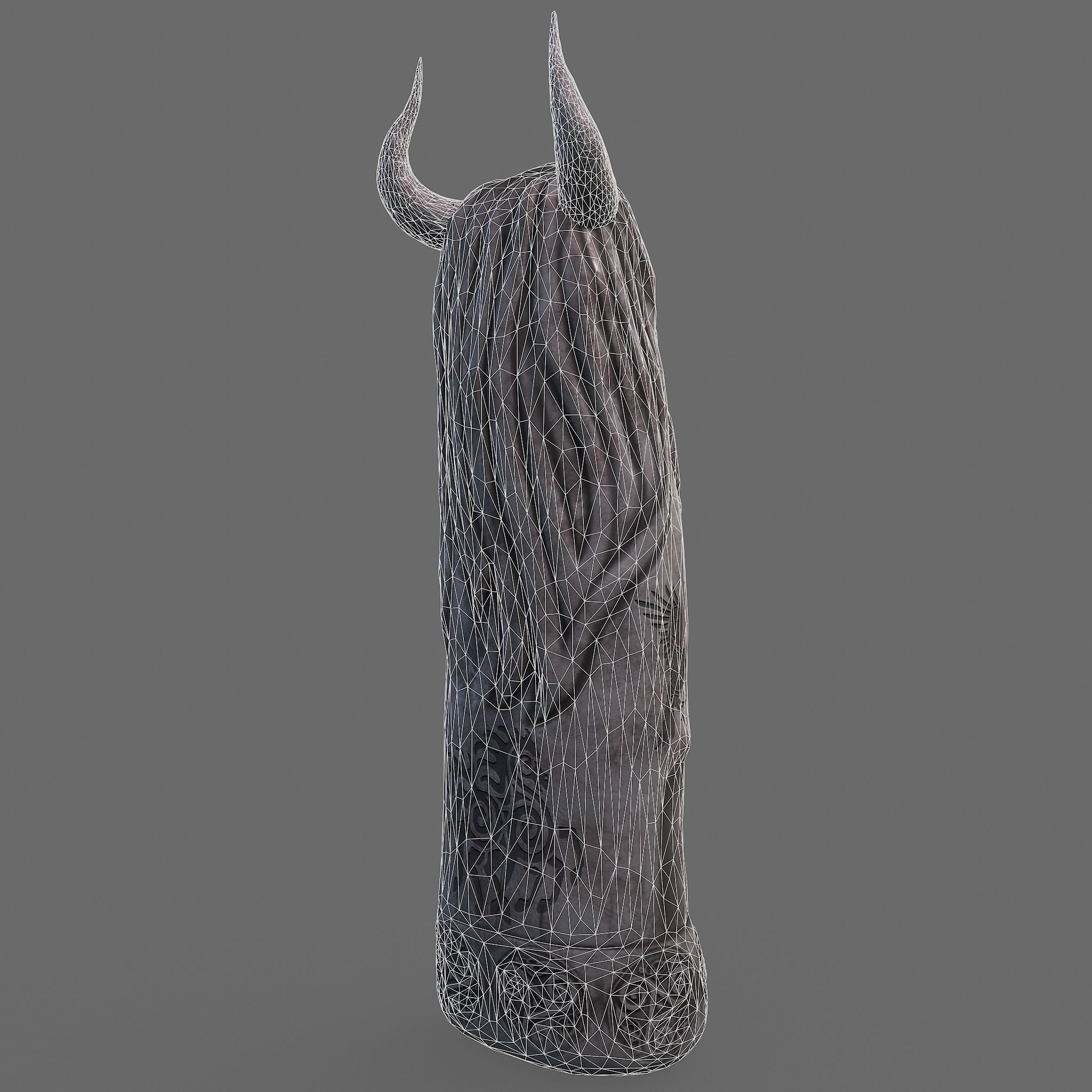 Horned Viking Statue Low-poly 3D model_32
