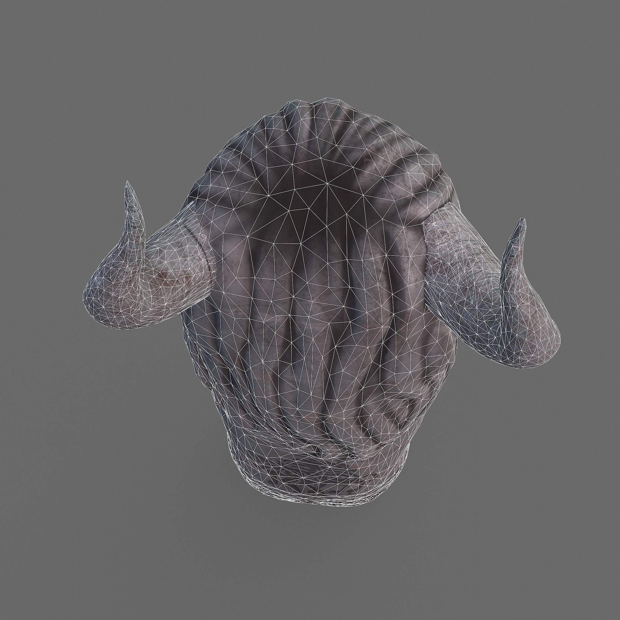 Horned Viking Statue Low-poly 3D model_34