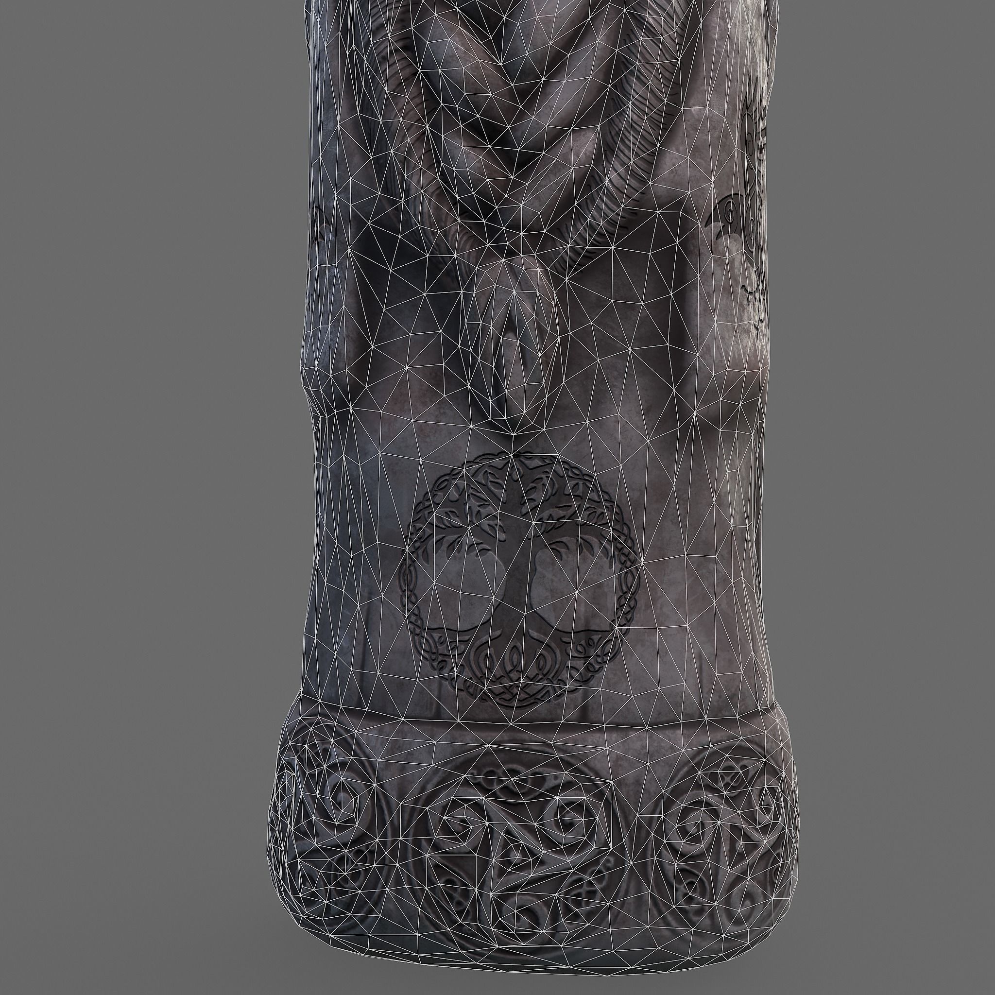 Horned Viking Statue Low-poly 3D model_28