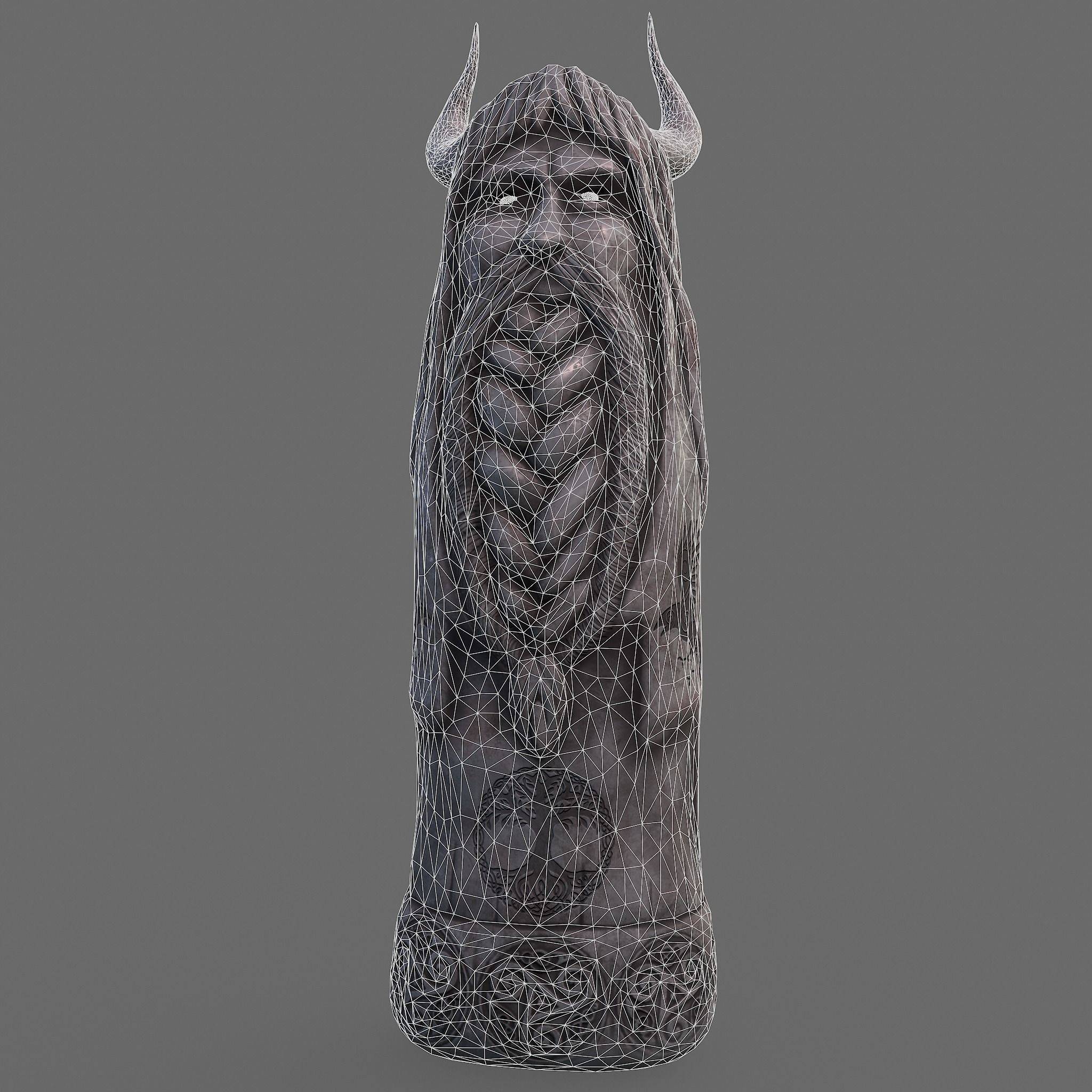 Horned Viking Statue Low-poly 3D model_30