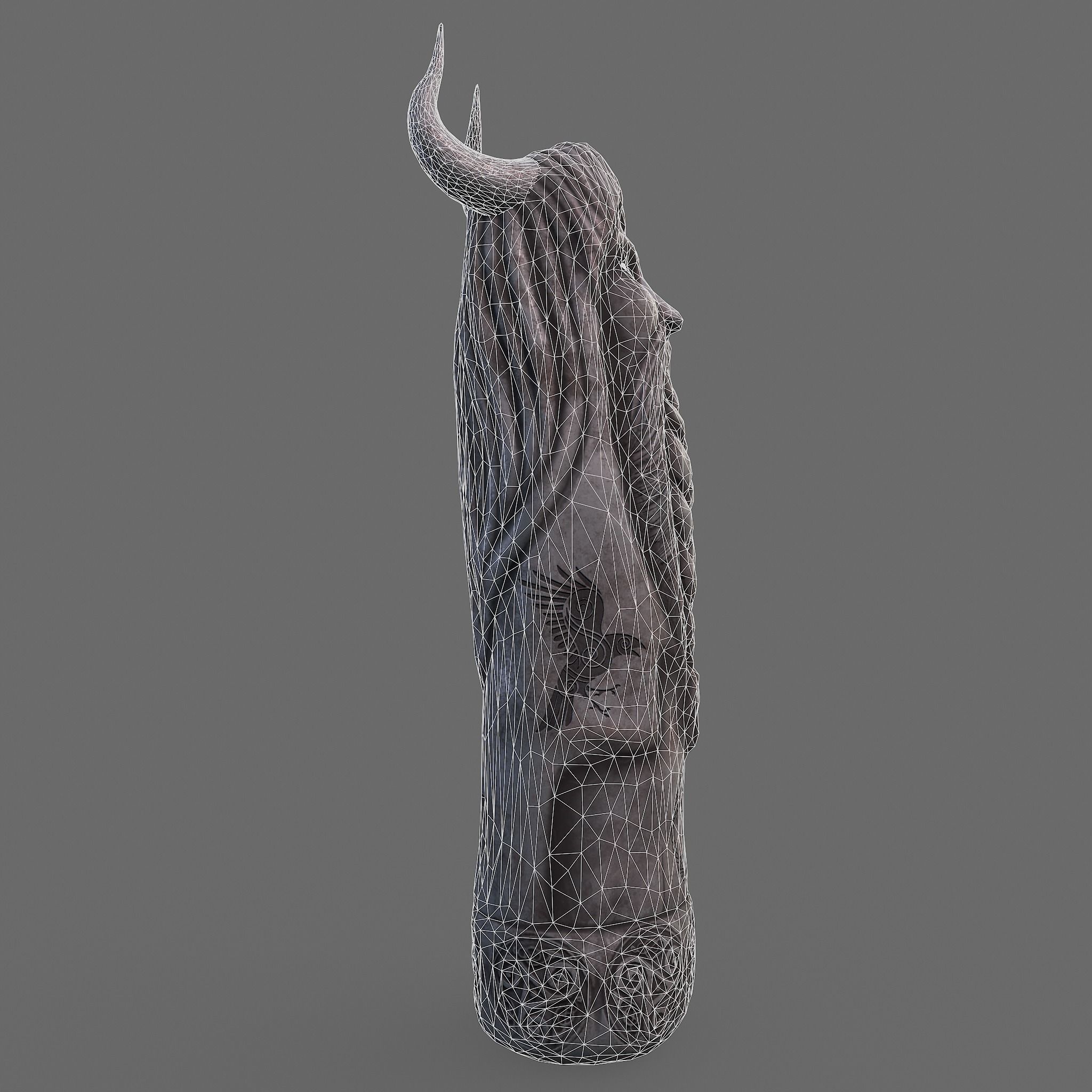 Horned Viking Statue Low-poly 3D model_31