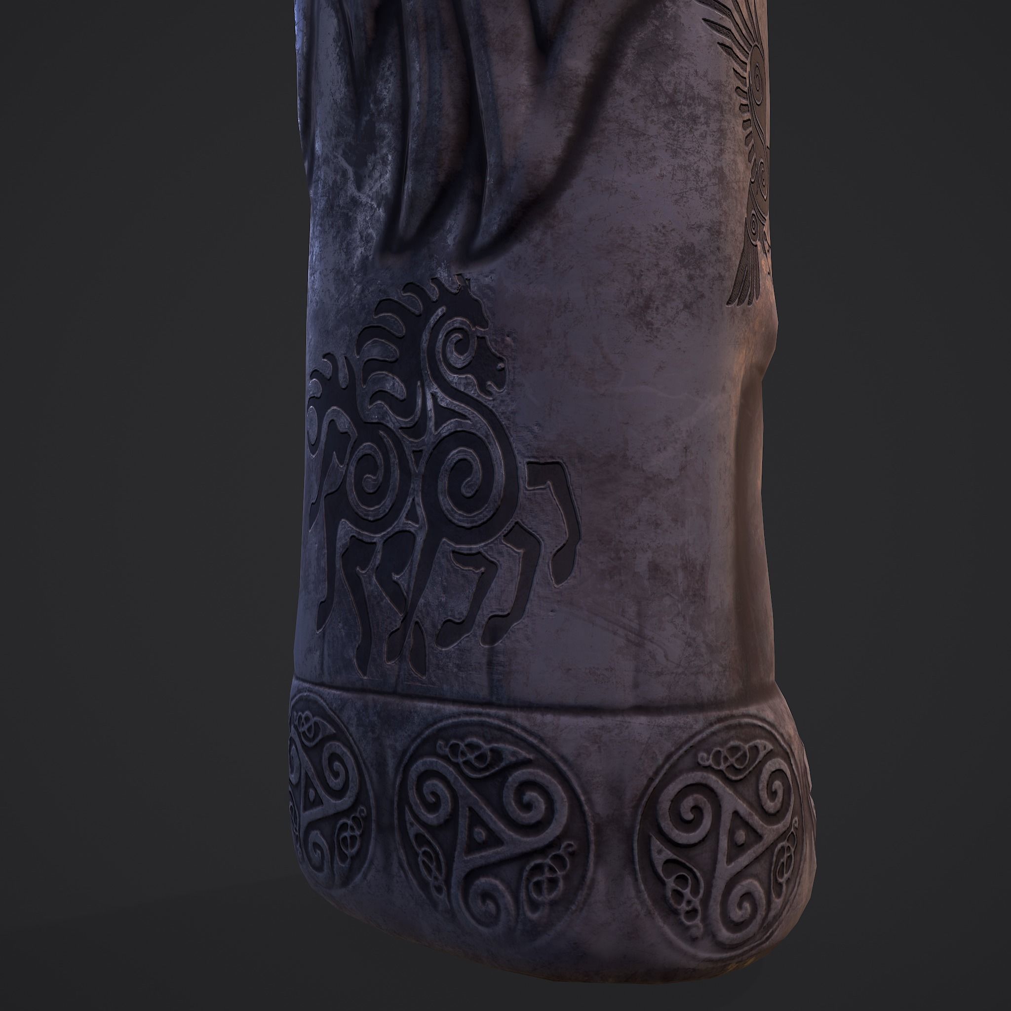 Horned Viking Statue Low-poly 3D model_22