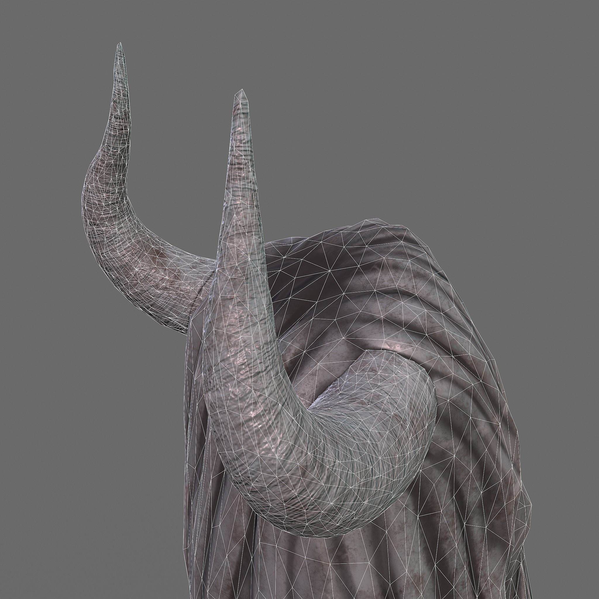 Horned Viking Statue Low-poly 3D model_36