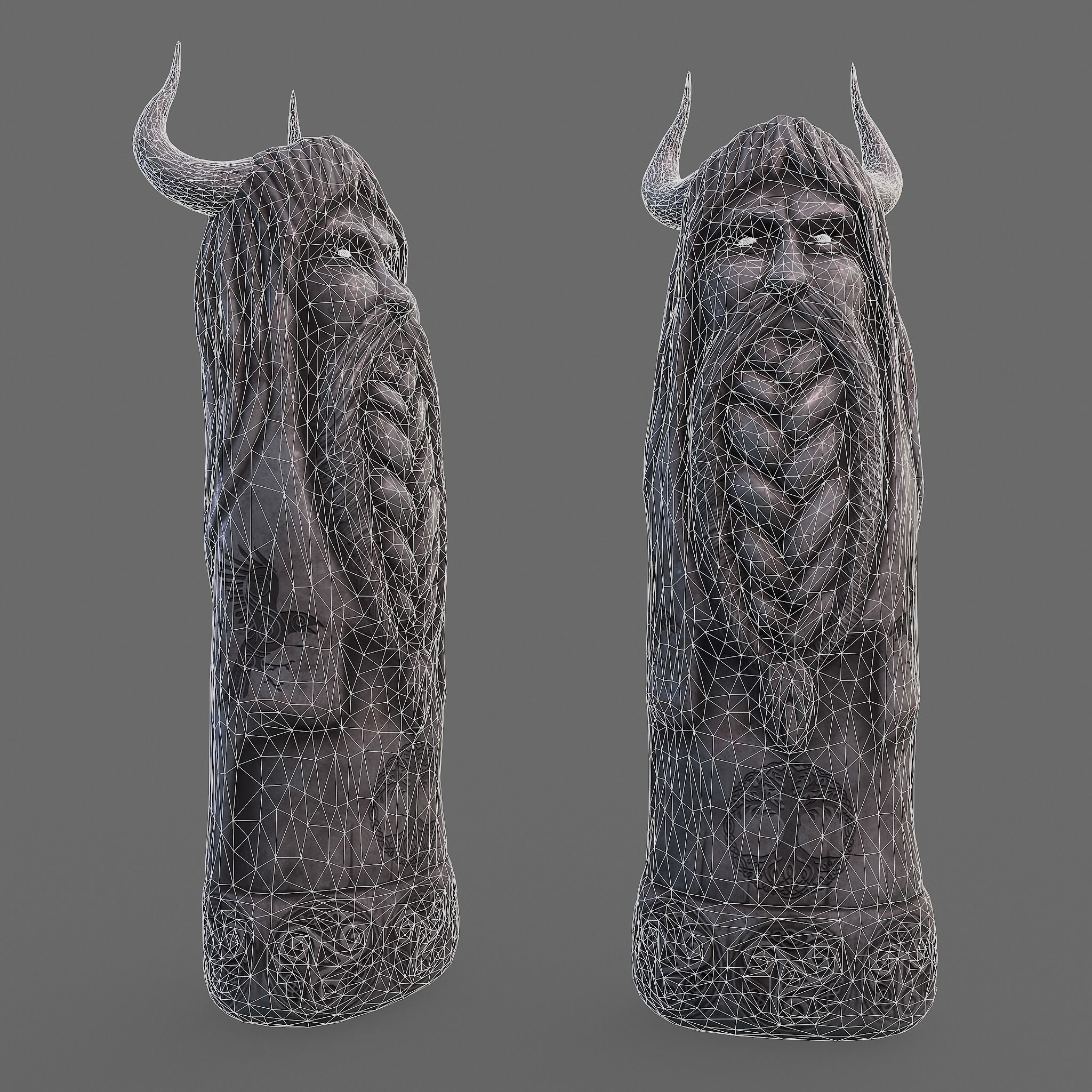 Horned Viking Statue Low-poly 3D model_35