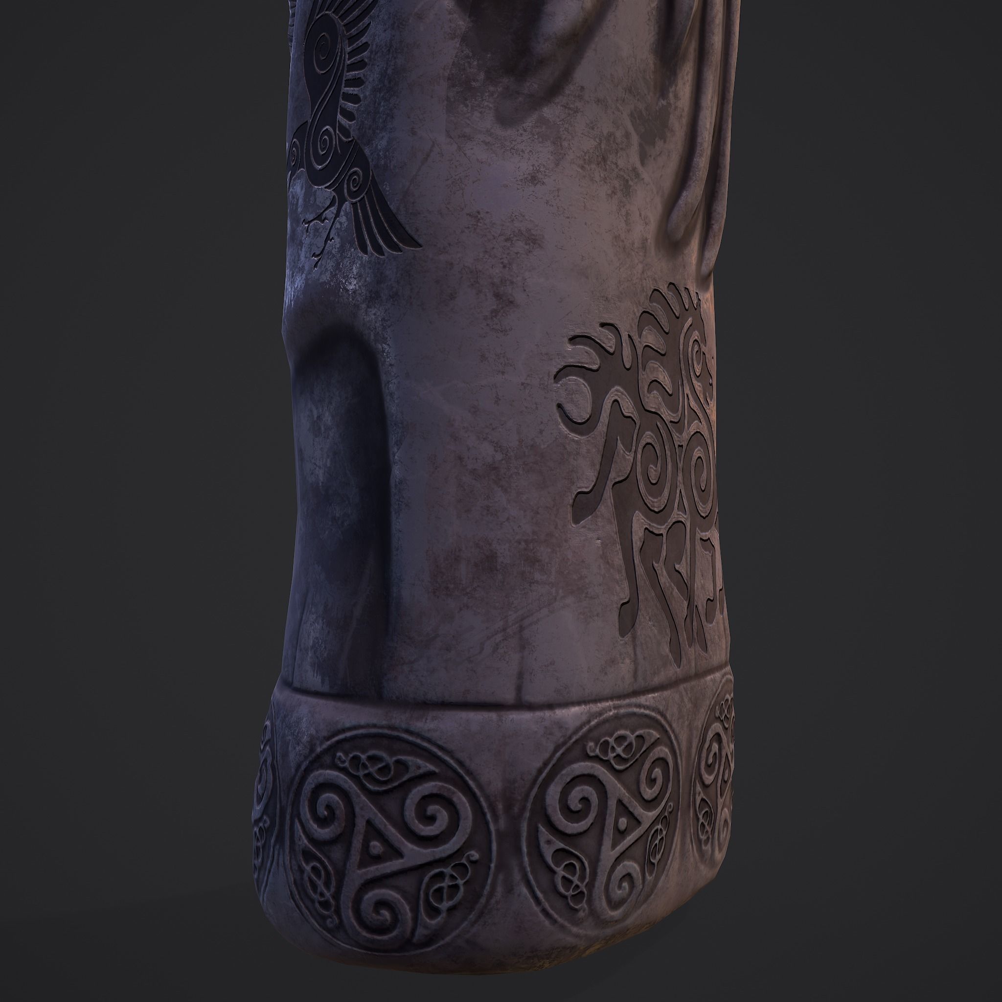 Horned Viking Statue Low-poly 3D model_23