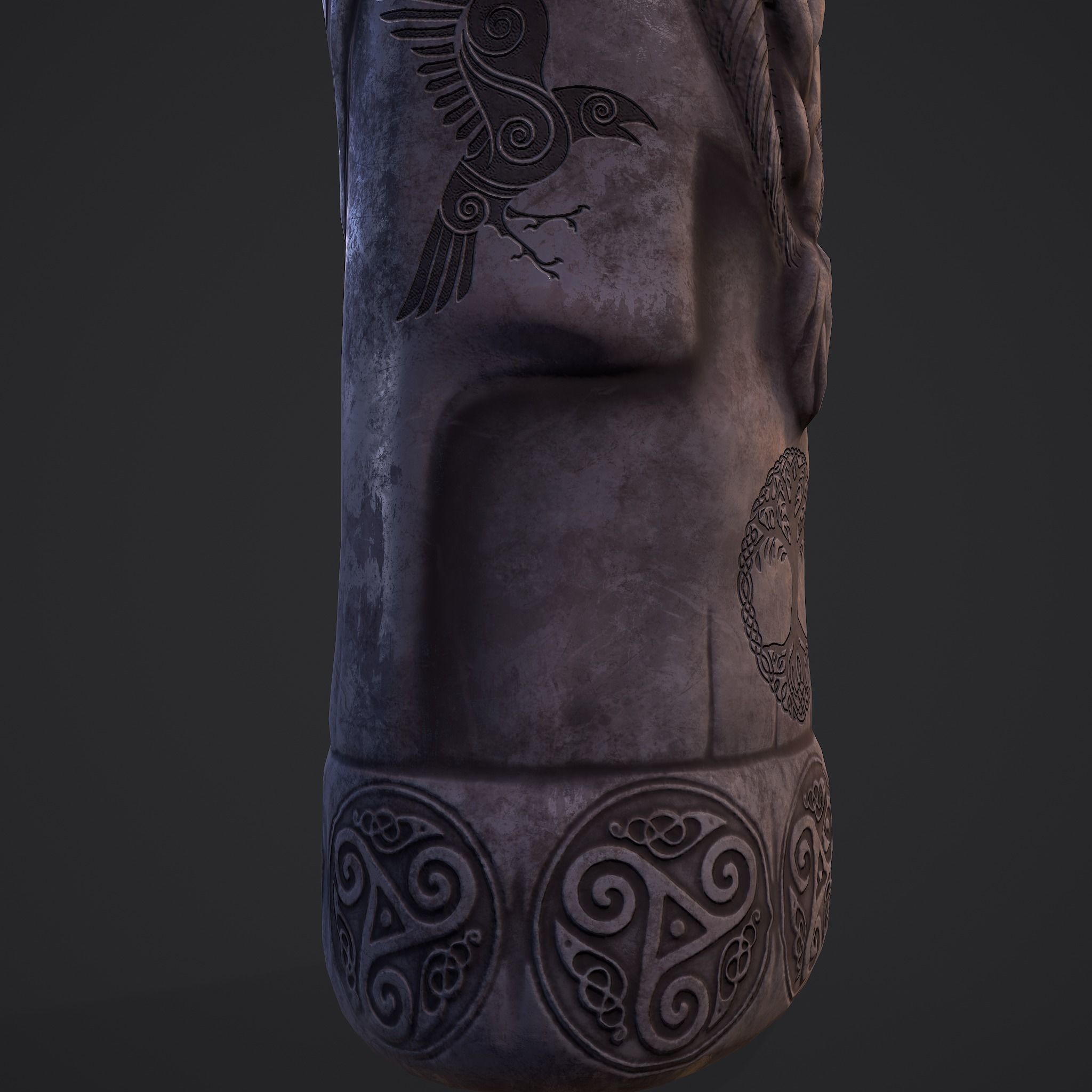 Horned Viking Statue Low-poly 3D model_20