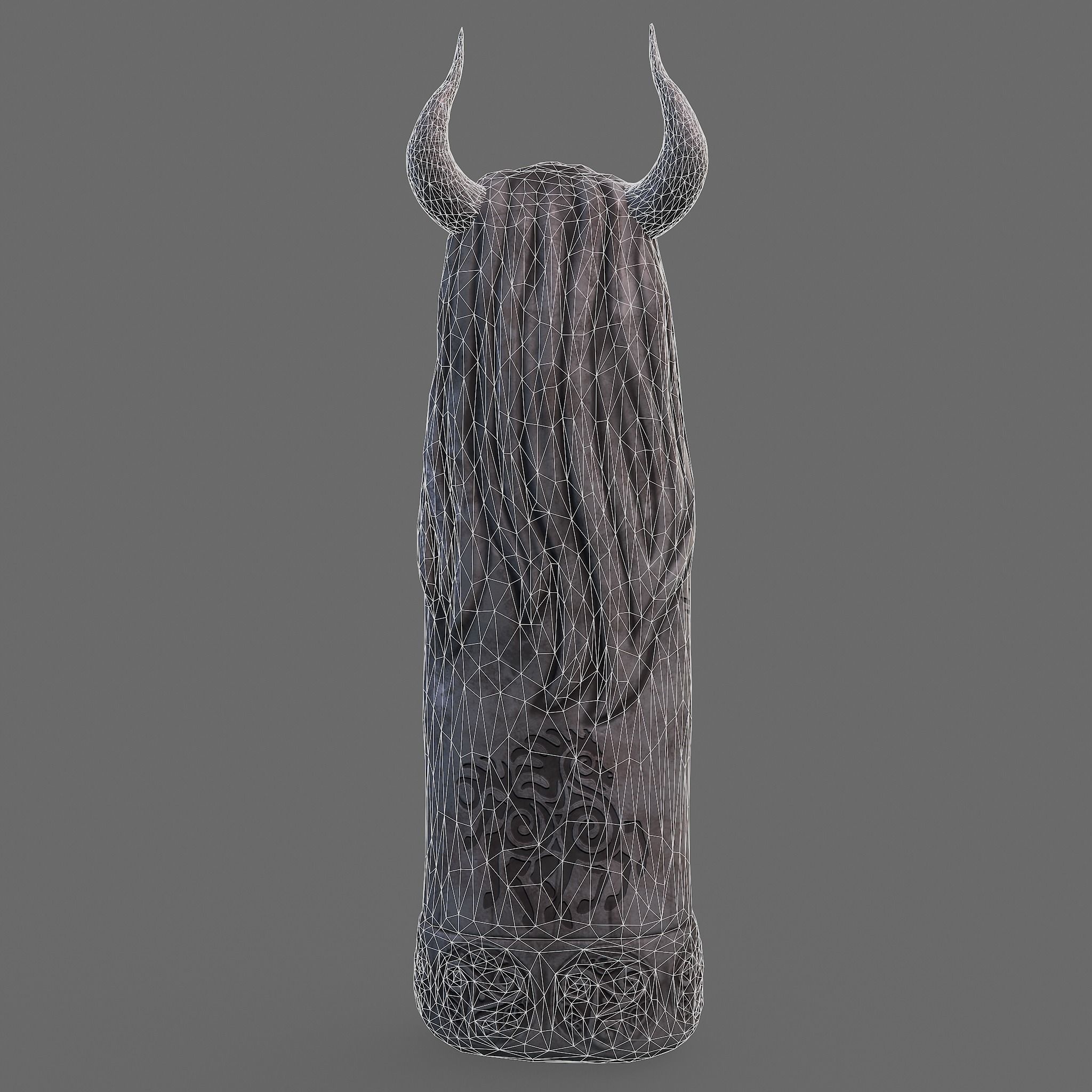 Horned Viking Statue Low-poly 3D model_33