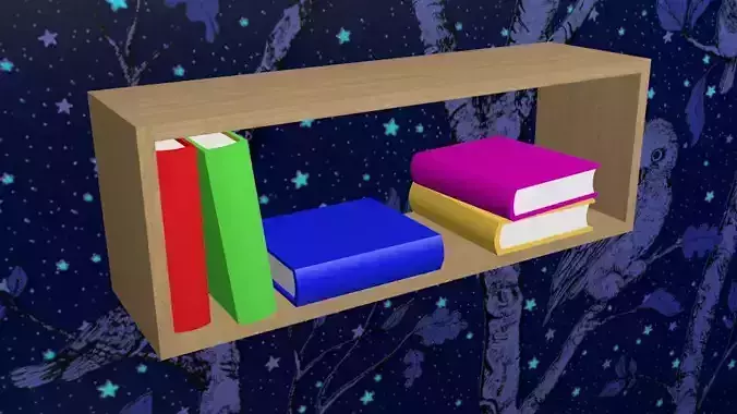 Vintage simple wooden bookshelf