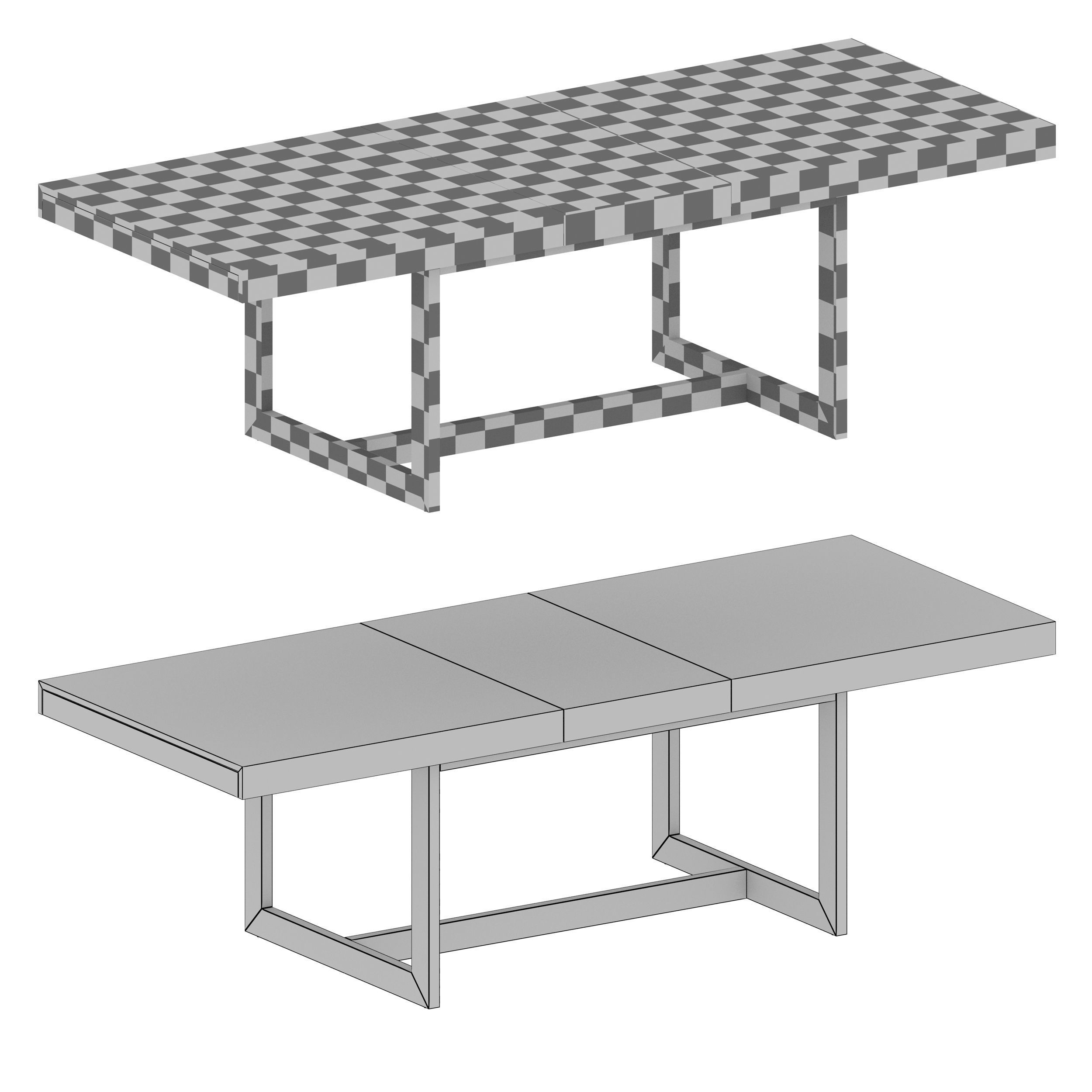 Archive Extension Storage Dining Table Open Crate and Barrel 3D model_10
