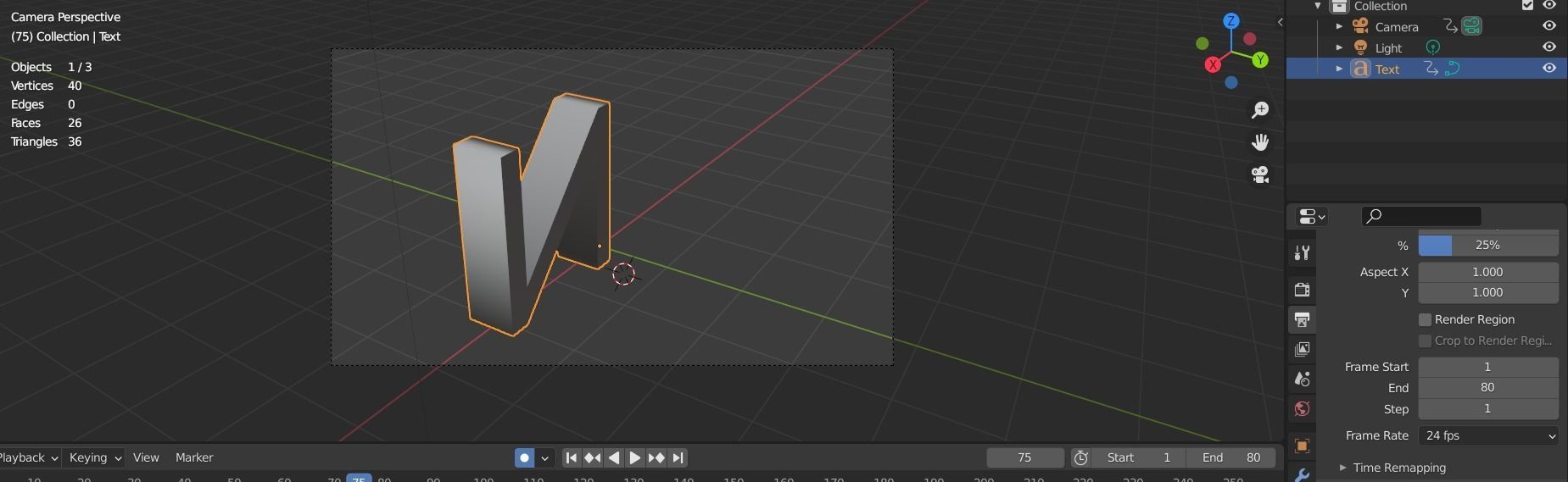 letter N Low-poly 3D model_5