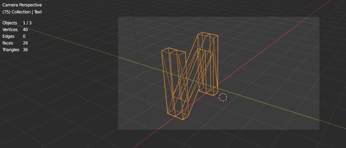 letter N Low-poly 3D model_2