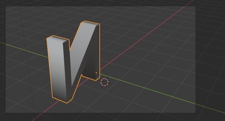 letter N Low-poly 3D model_3