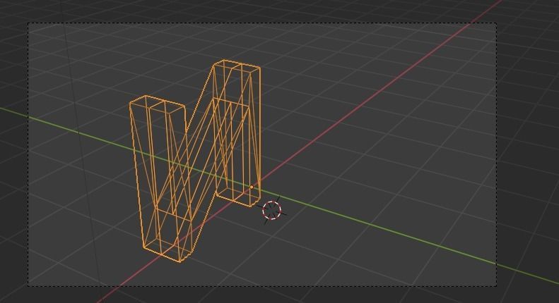 letter N Low-poly 3D model_1