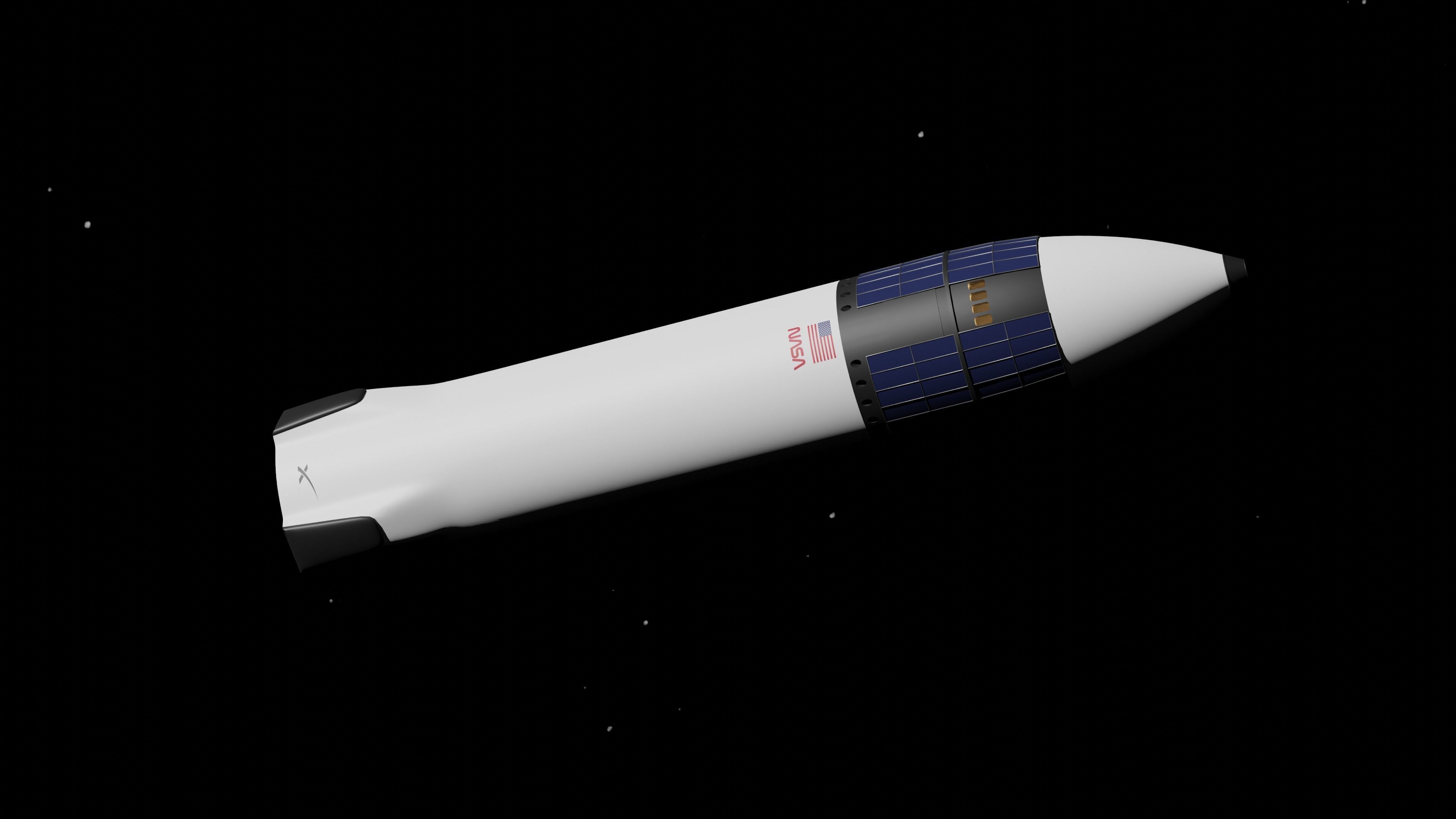 SpaceX Starship Moon Lander - Artemis 3 - 3D print model_3