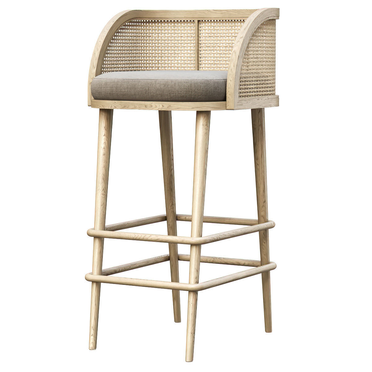 Rimma rattan bar stool DR78  3D model_1