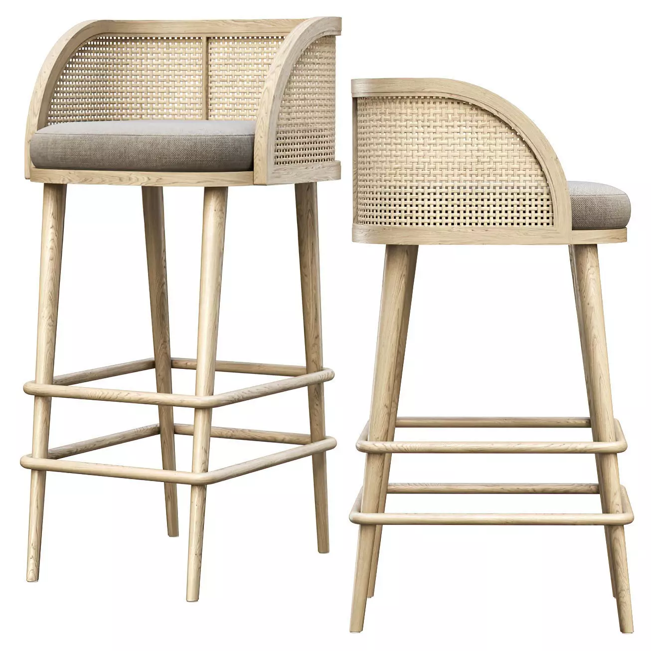 Rimma rattan bar stool DR78  3D model_0