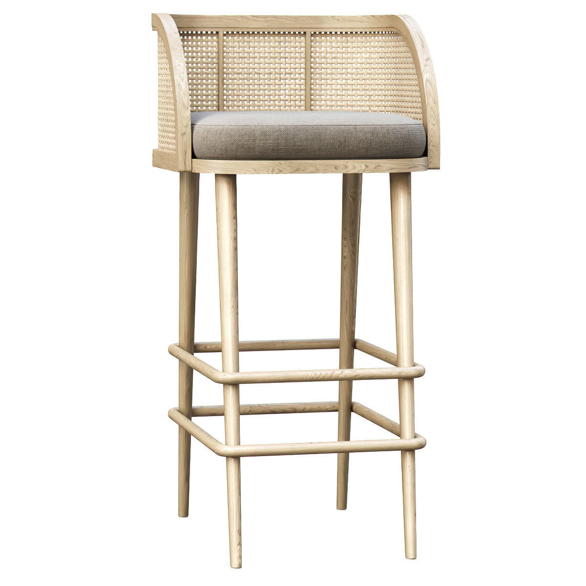 Rimma rattan bar stool DR78  3D model_4