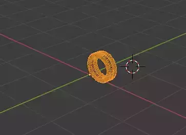 letter O ring with orange circle in middle