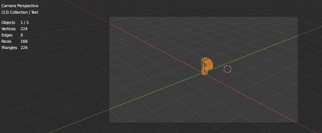 letter P Low-poly 3D model_3