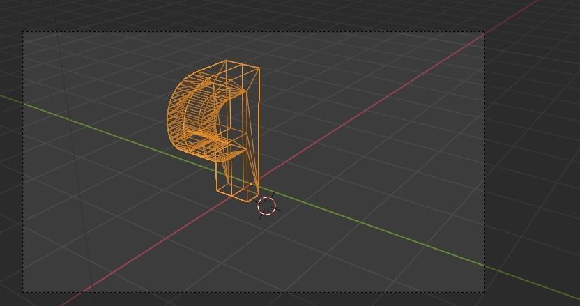 letter P Low-poly 3D model_9